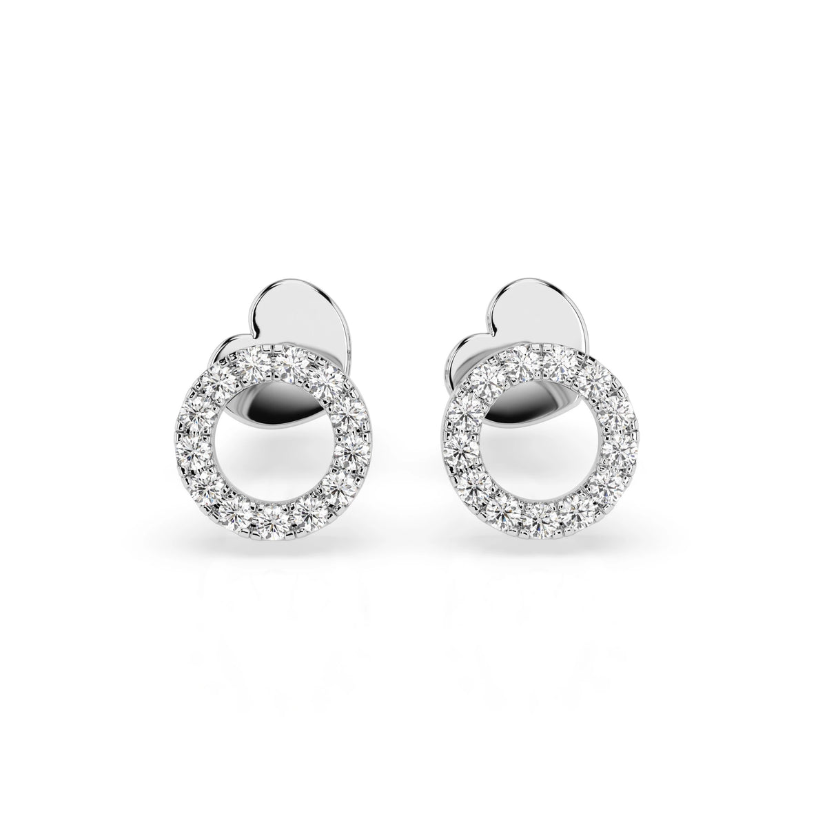 Round Circle Stud Diamond Earrings GT
