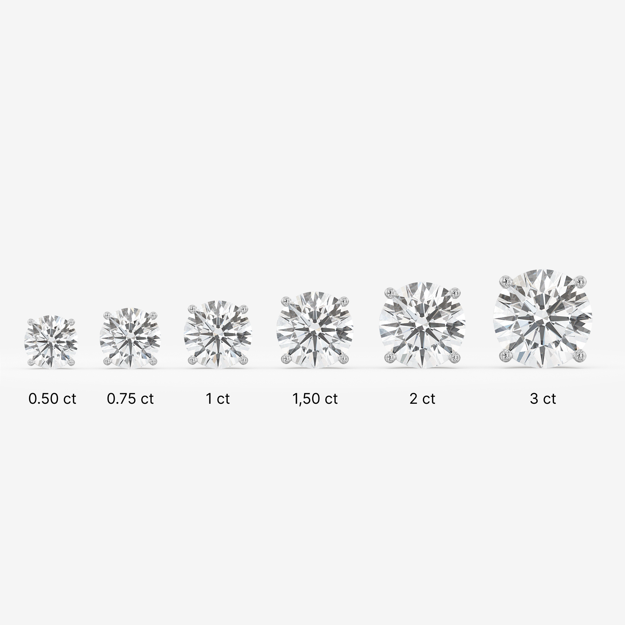 Four Prong Solitaire Stud Earrings