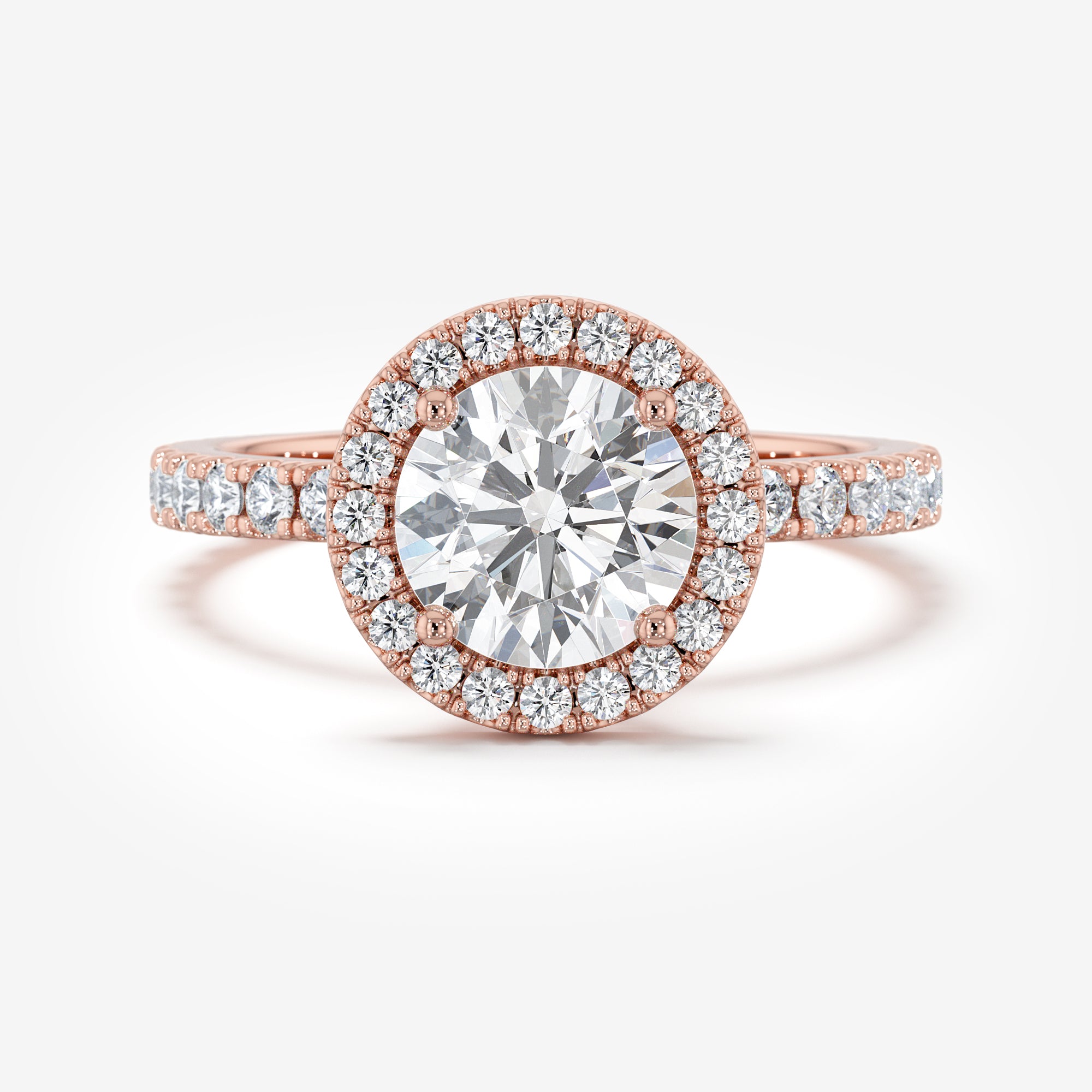 Pavé Diamond Halo Engagement Ring