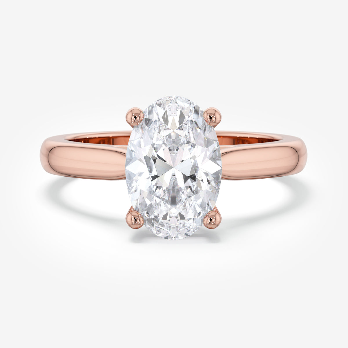 Oval Solitaire Diamond Engagement Ring