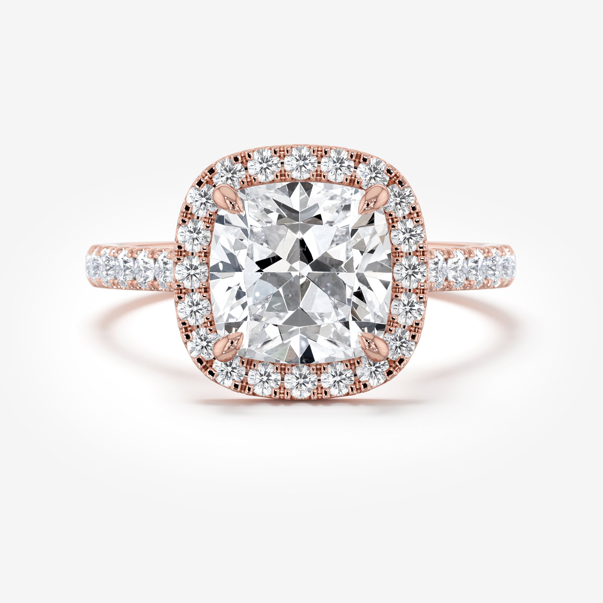 Pavé Diamond Halo Engagement Ring