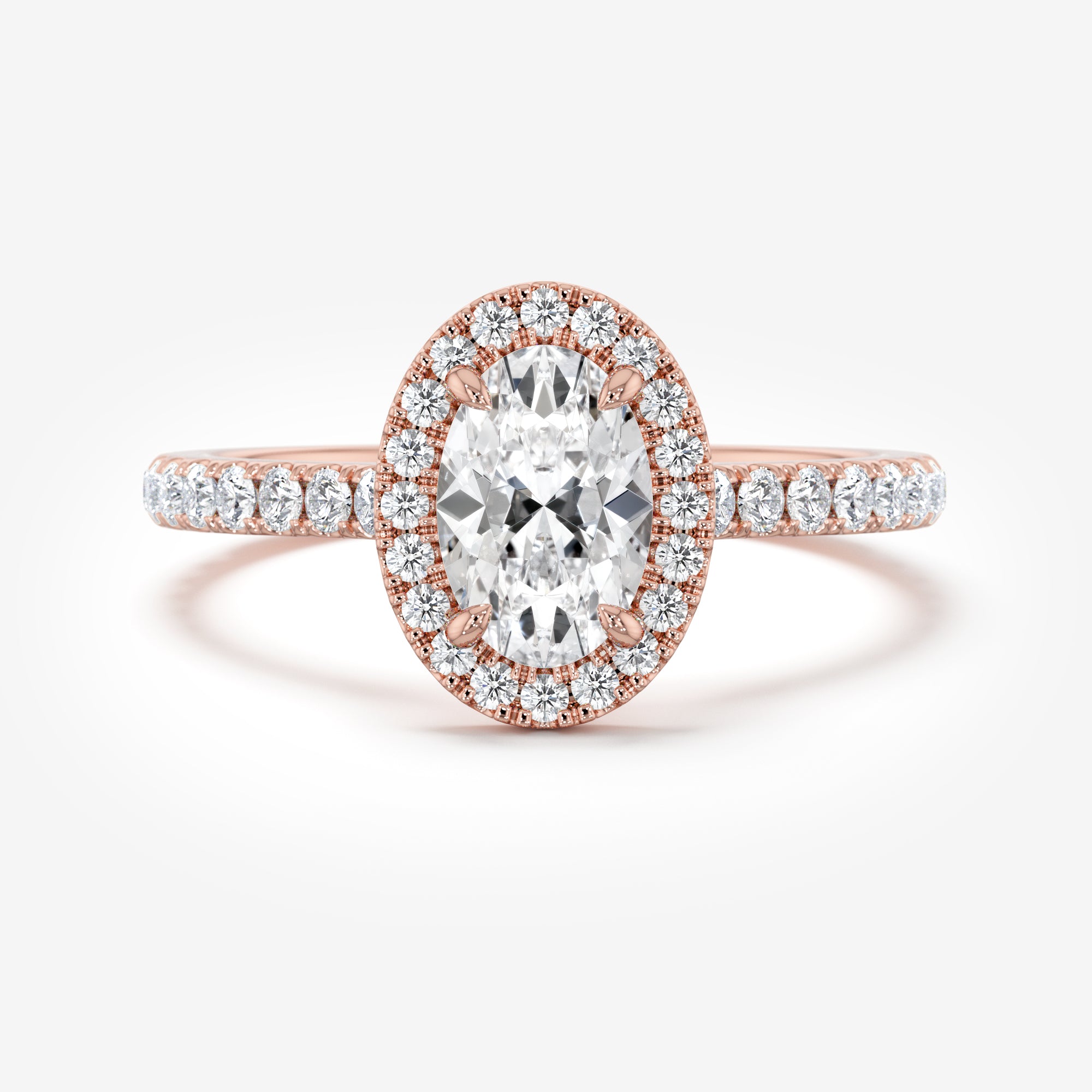 Pavé Diamond Halo Engagement Ring