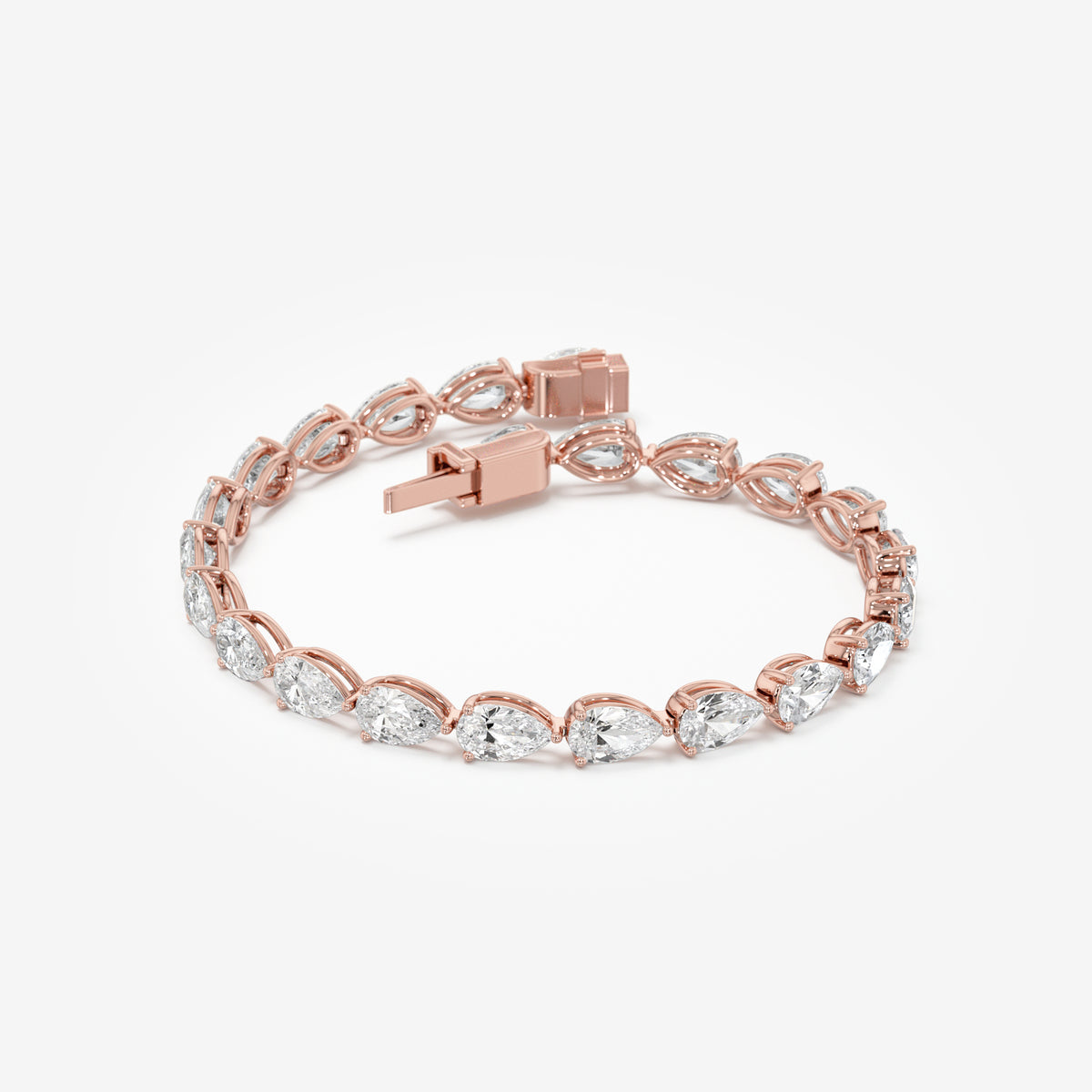 Pear Cut East-West Diamond Tennis Bracelet