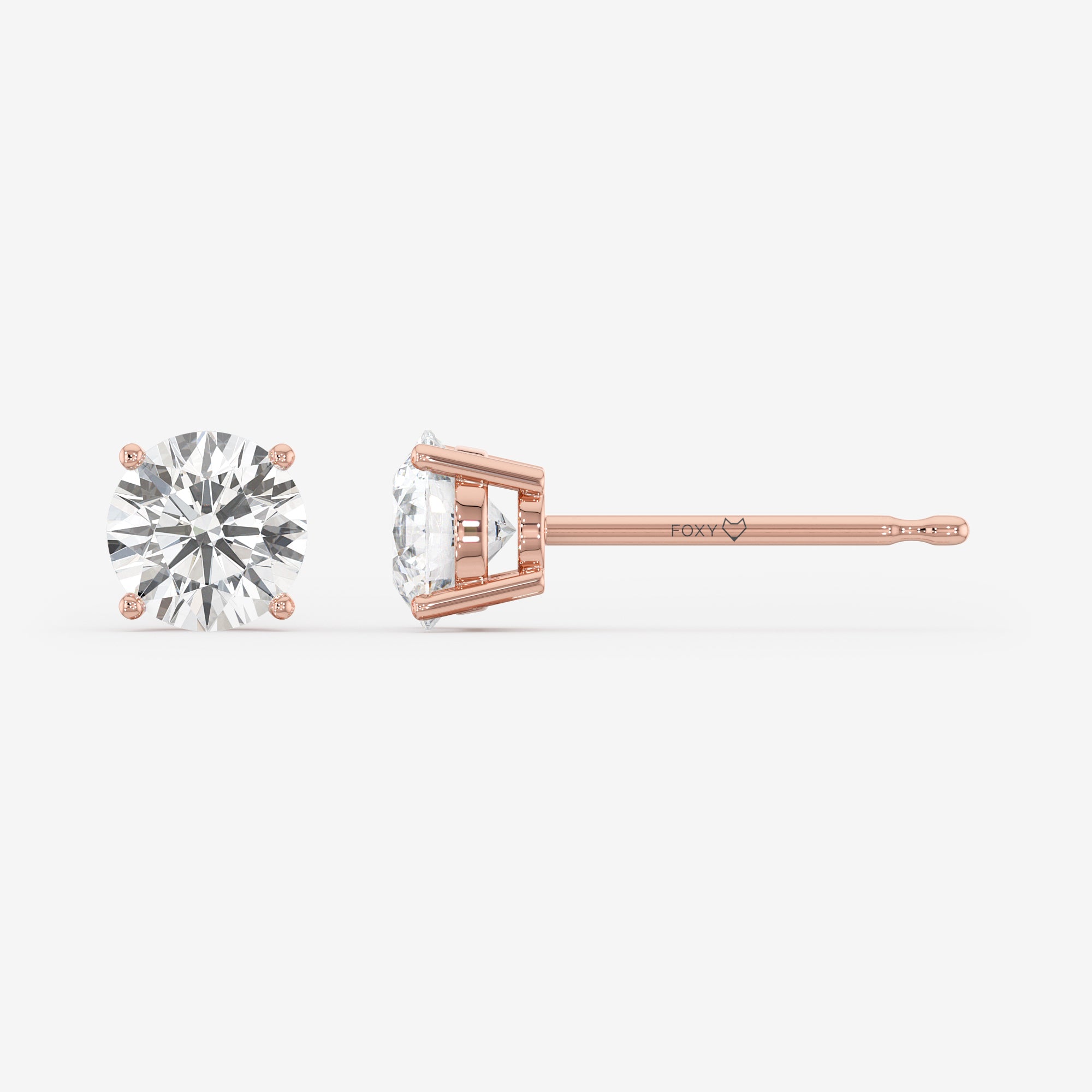 Four Prong Solitaire Stud Earrings