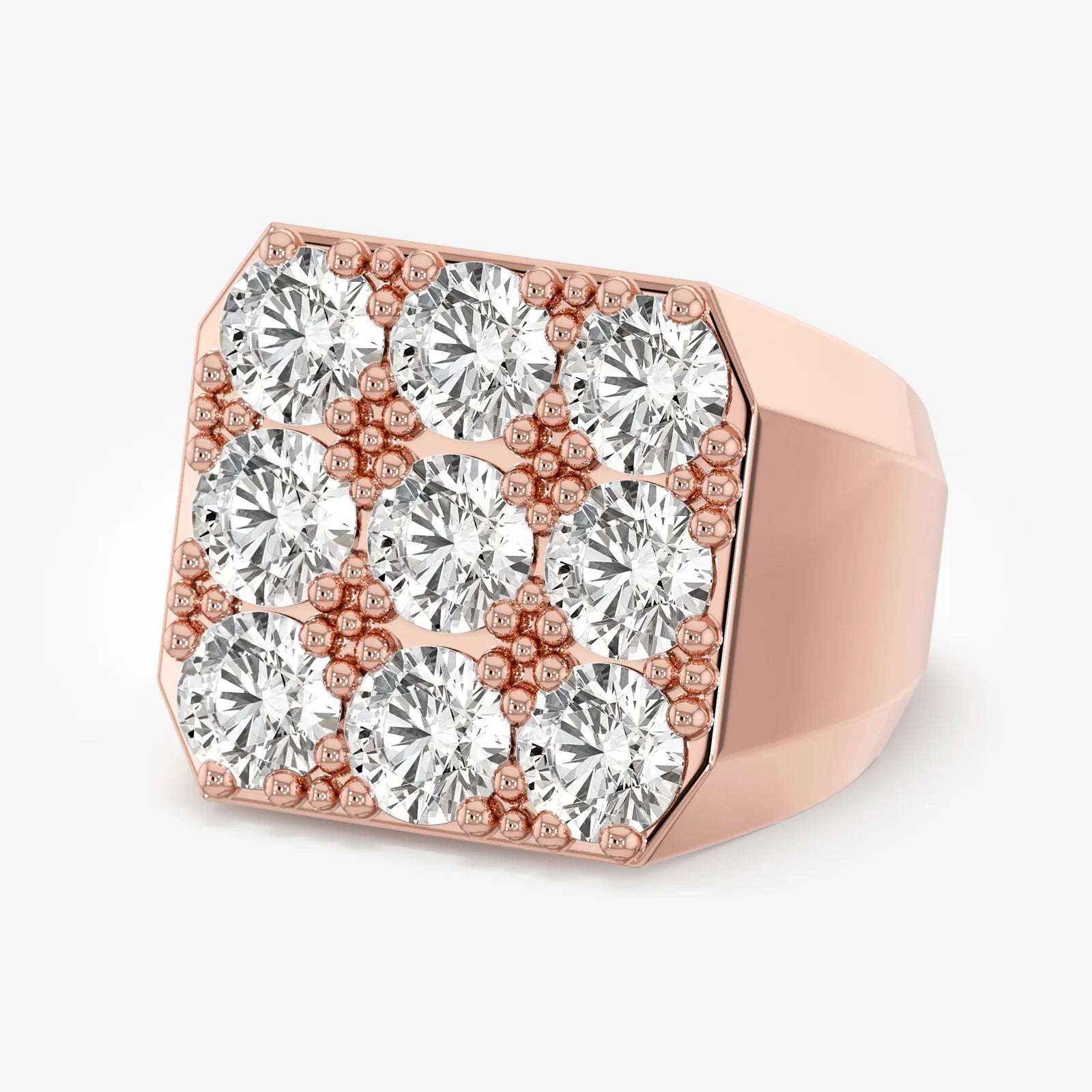 Men's Statement Signet Lab Diamond Ring