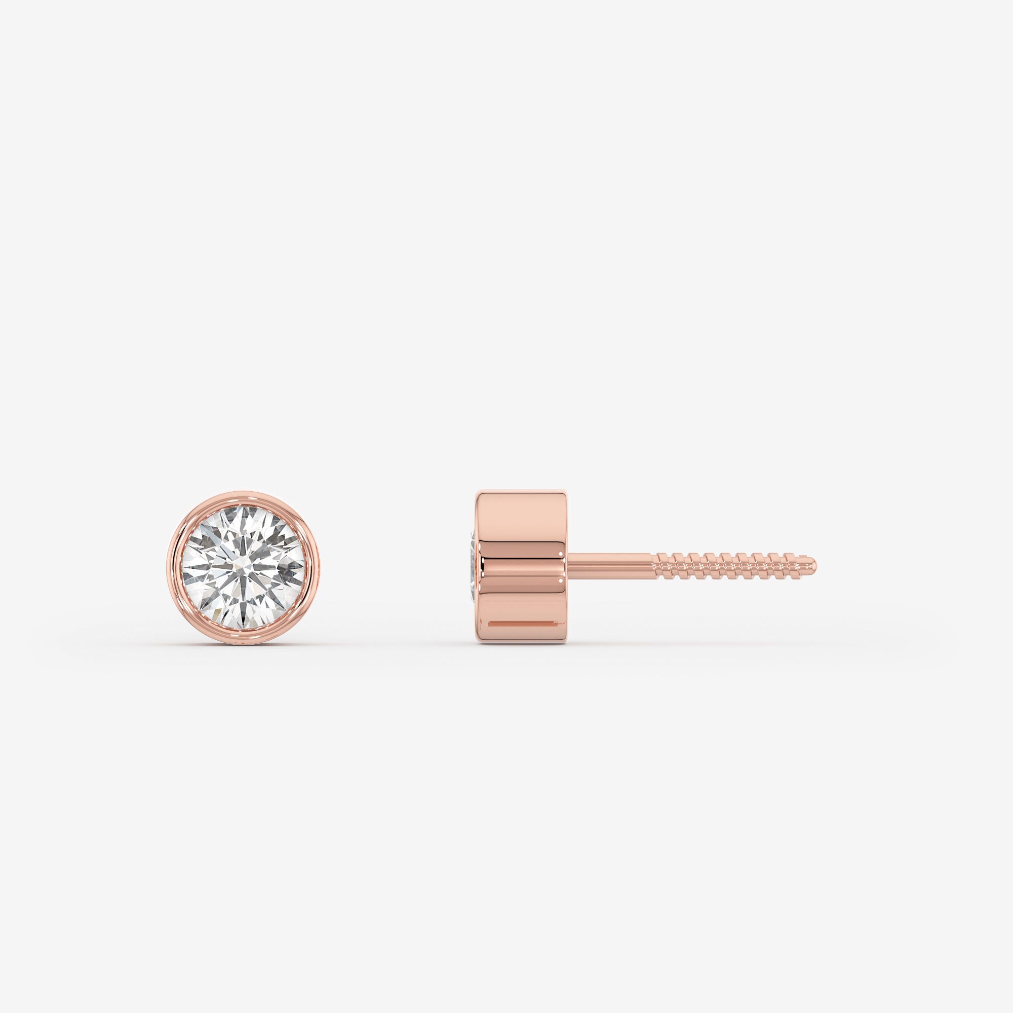Bezel Solitaire Stud Earrings