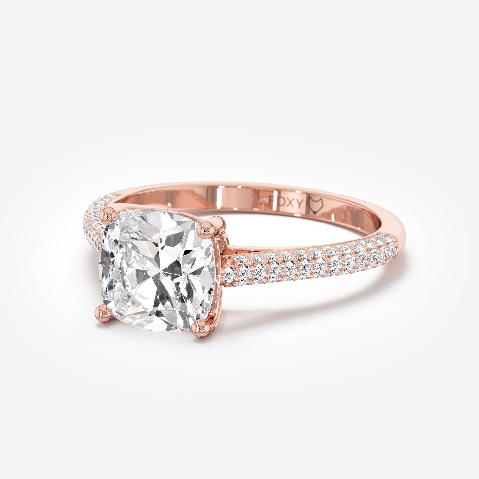 Cathedral Triple Pavé Engagement Ring