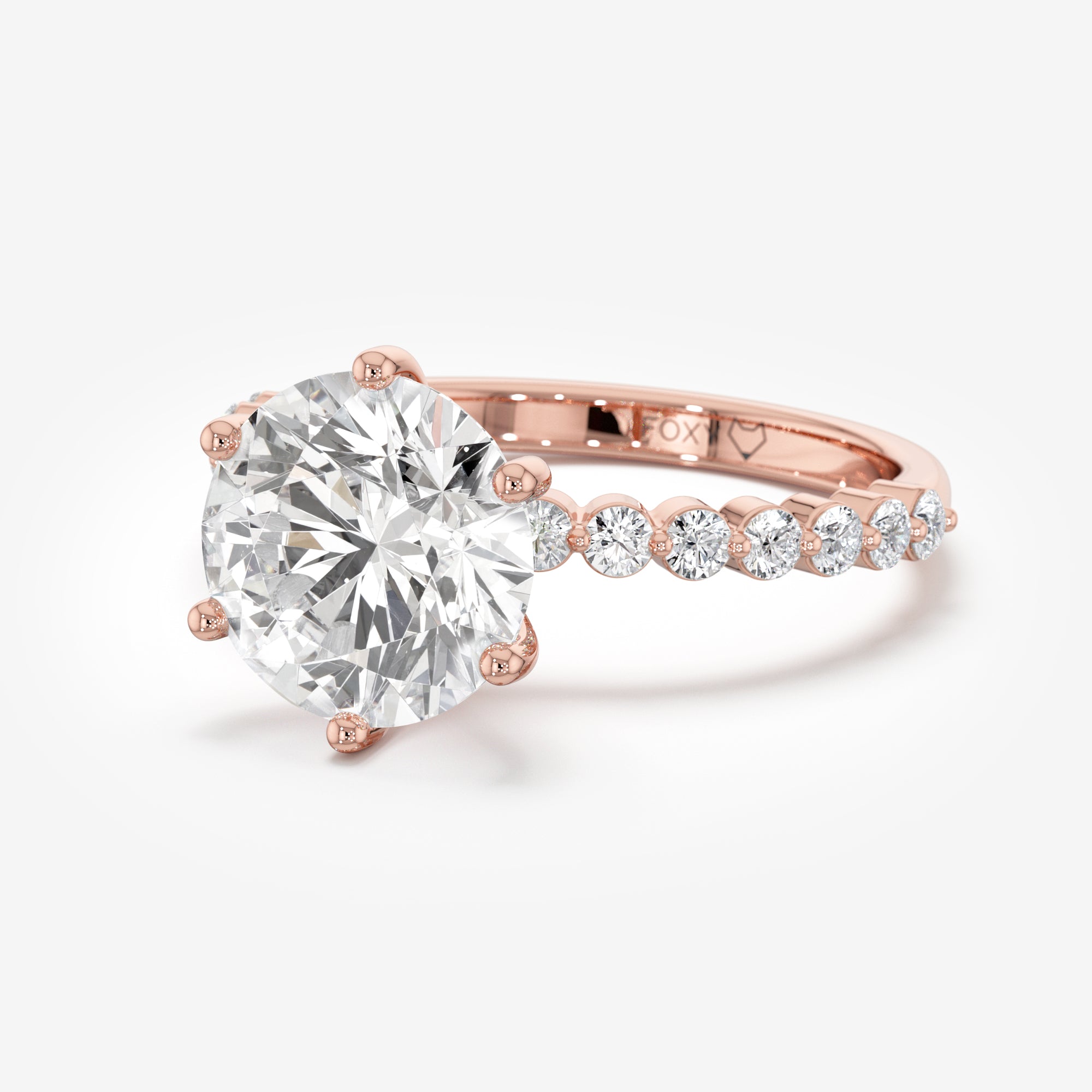 Shared-Prong Pavé Engagement Ring