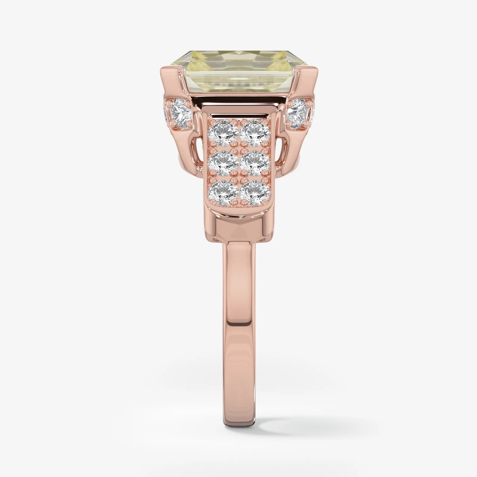 Open Moment Asscher Diamond Ring
