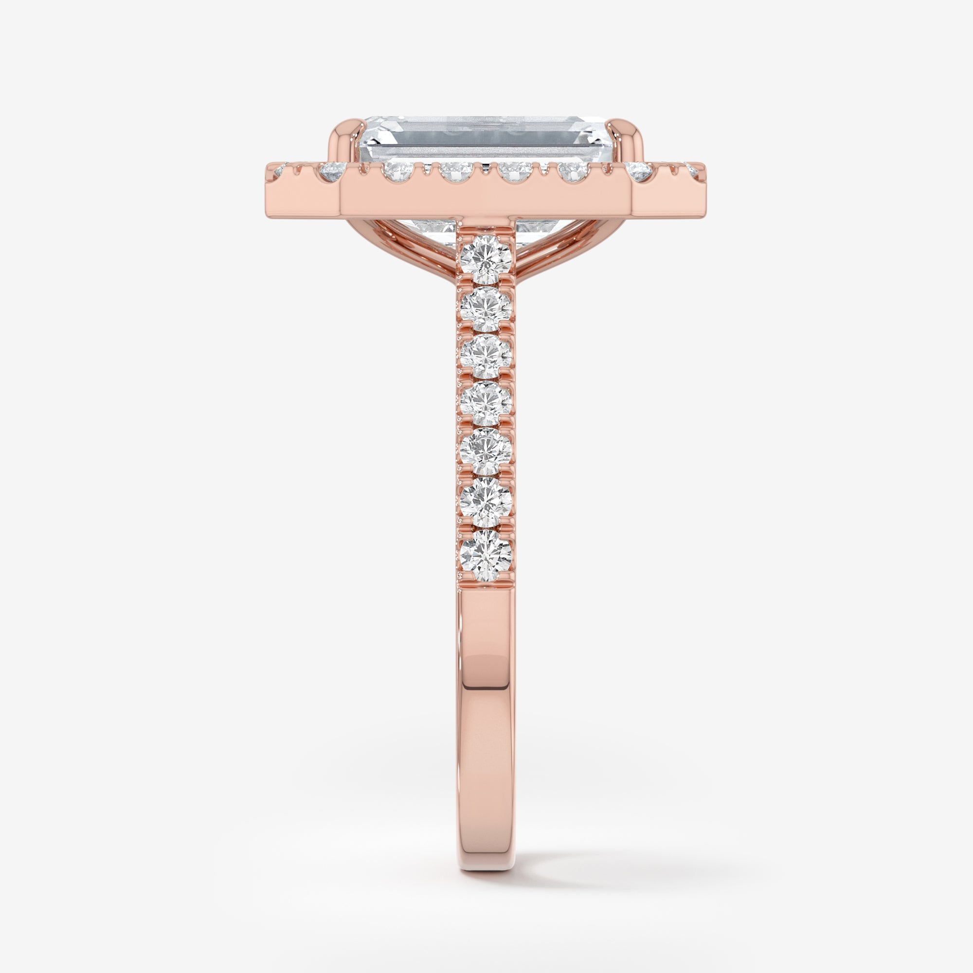 Pavé Diamond Halo Engagement Ring