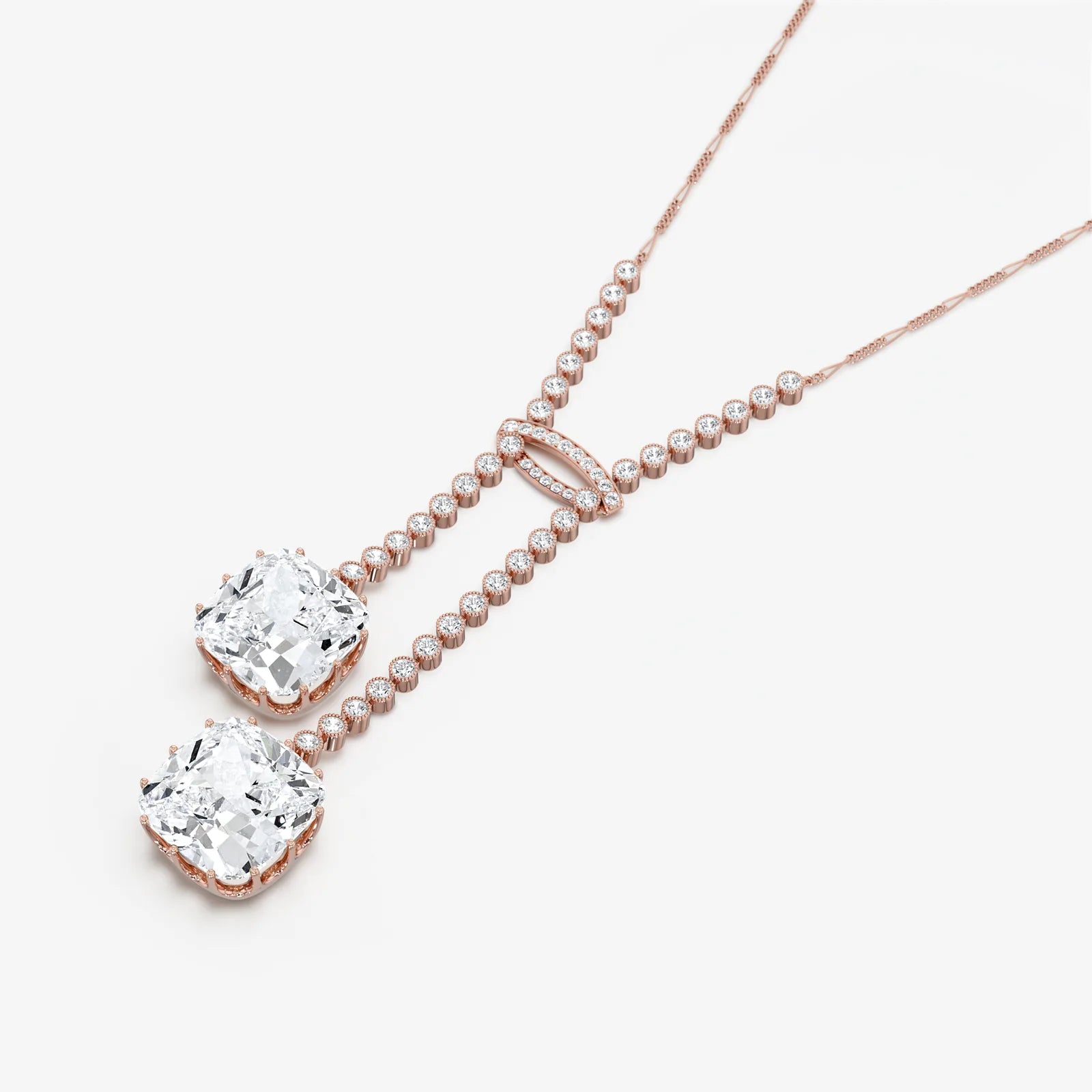 Cushion Twins Pendant Necklace