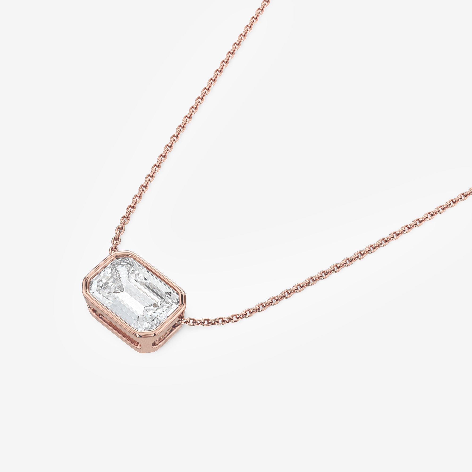 Bezel Pendant Necklace (1 Сt. T.W.)