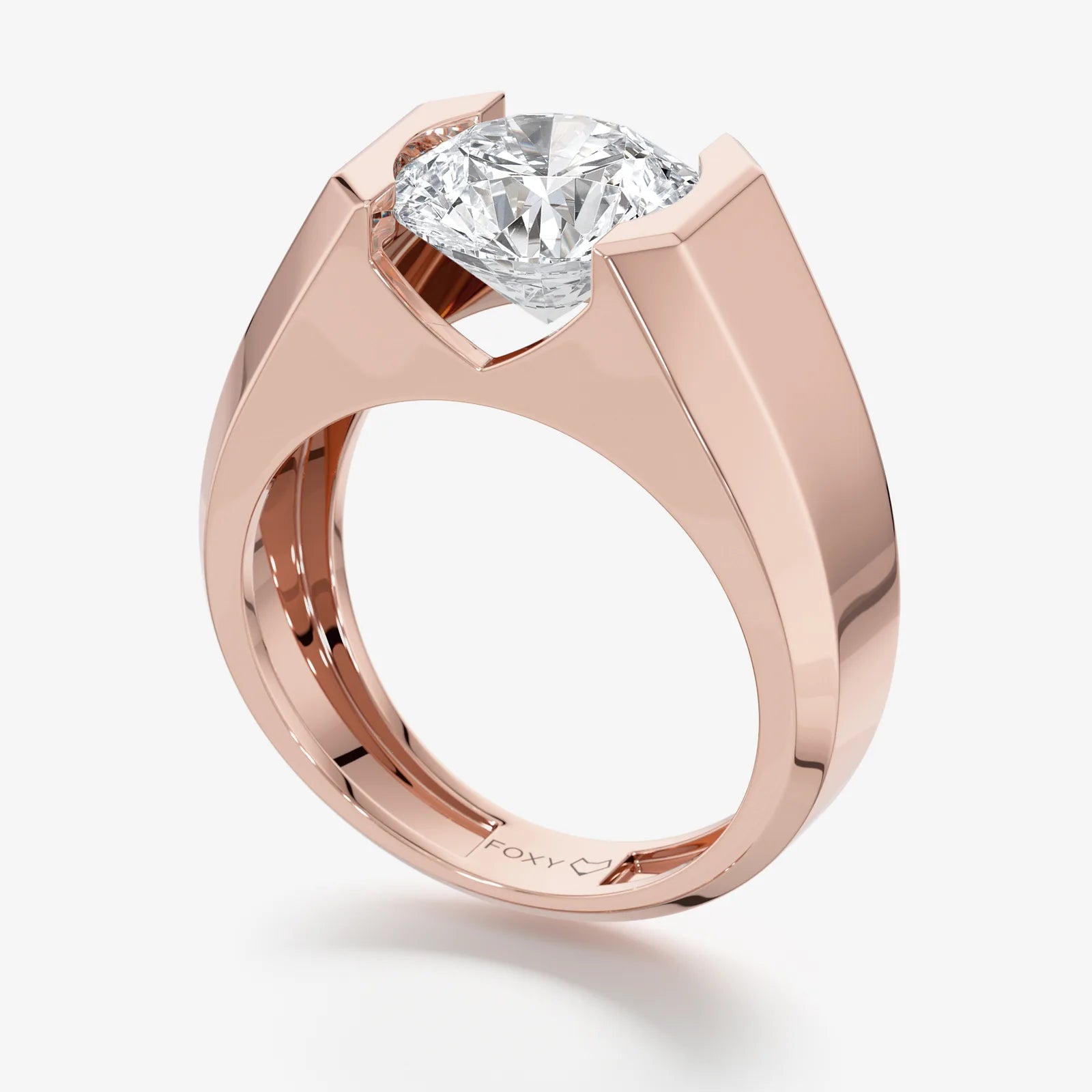 Men's Signet Round Cut Lab Diamond Ring