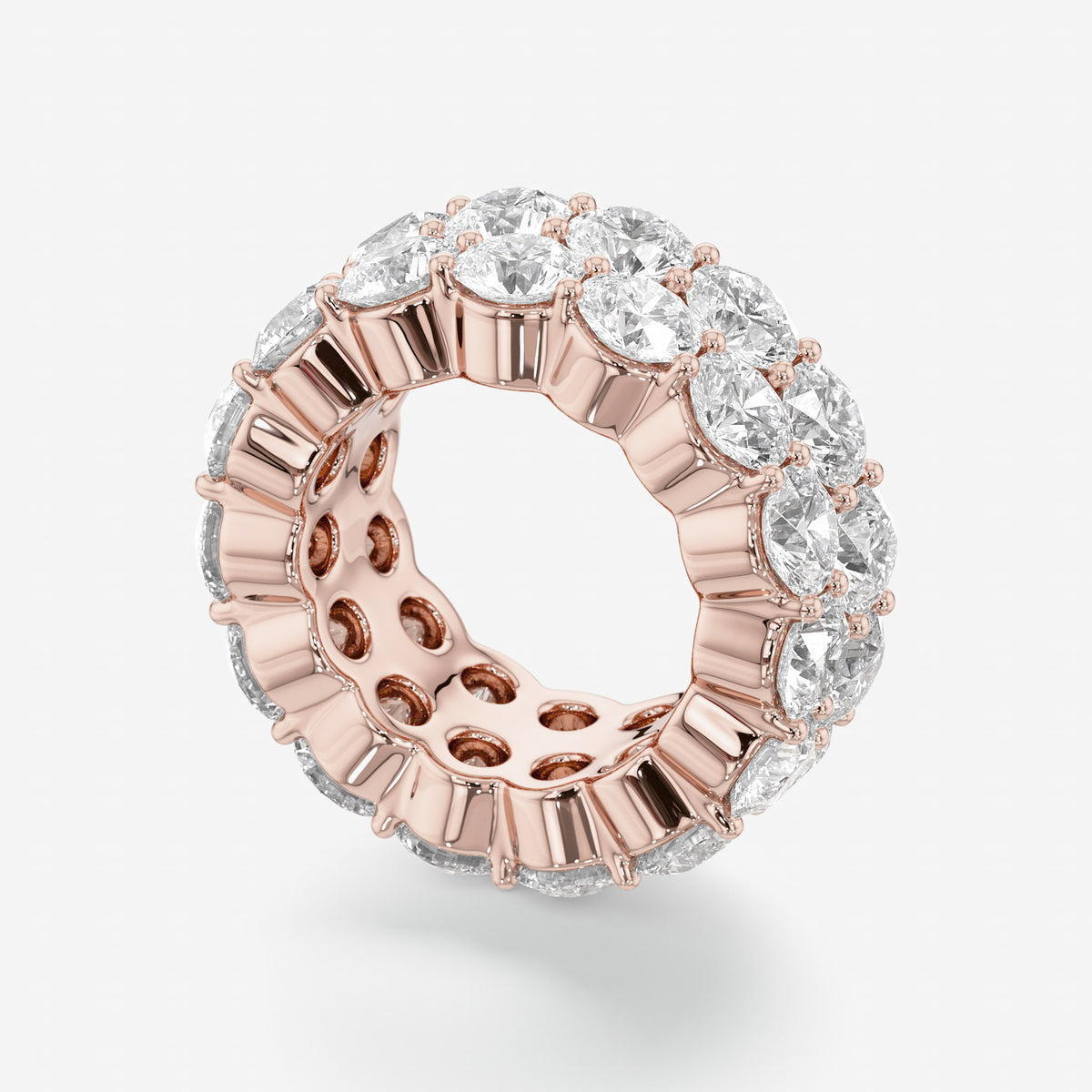 Round Two-Row Diamond Eternity Ring