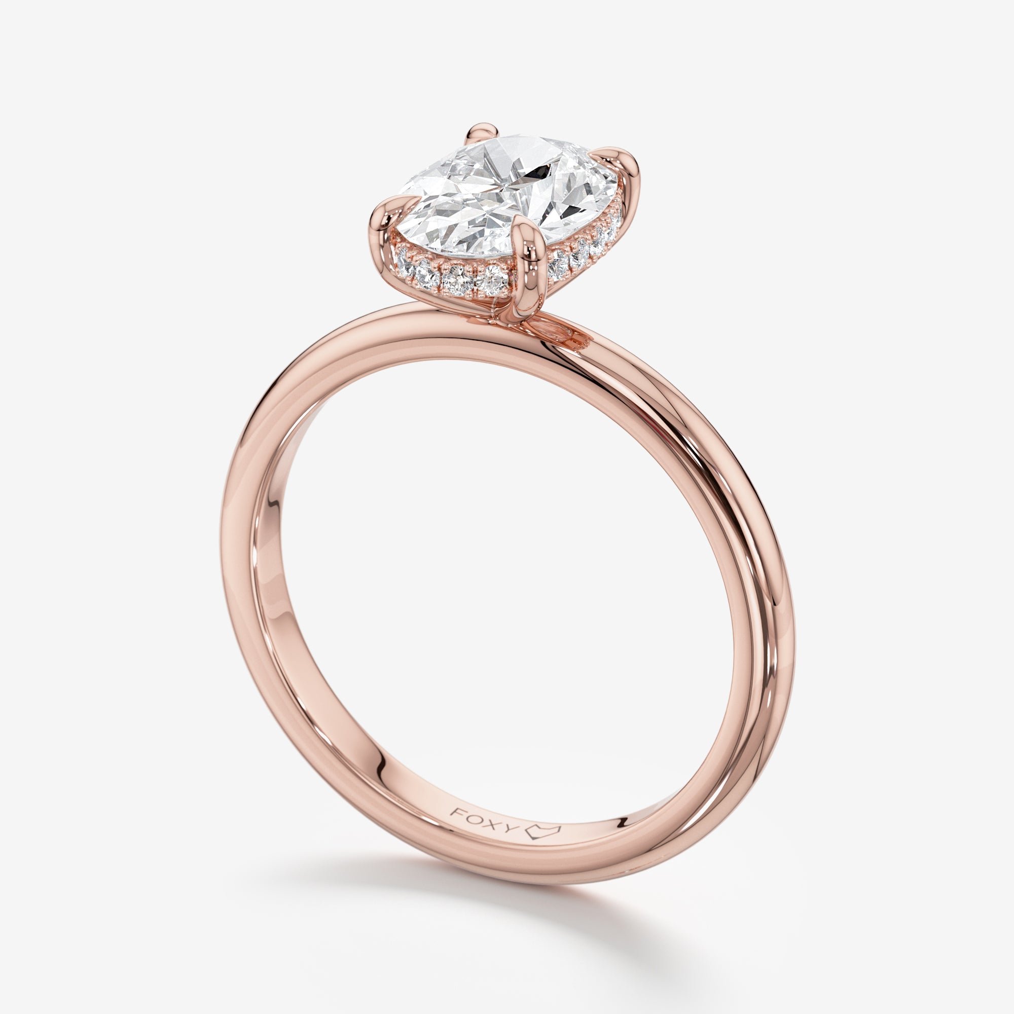 Hidden Halo Solitaire Engagement Ring