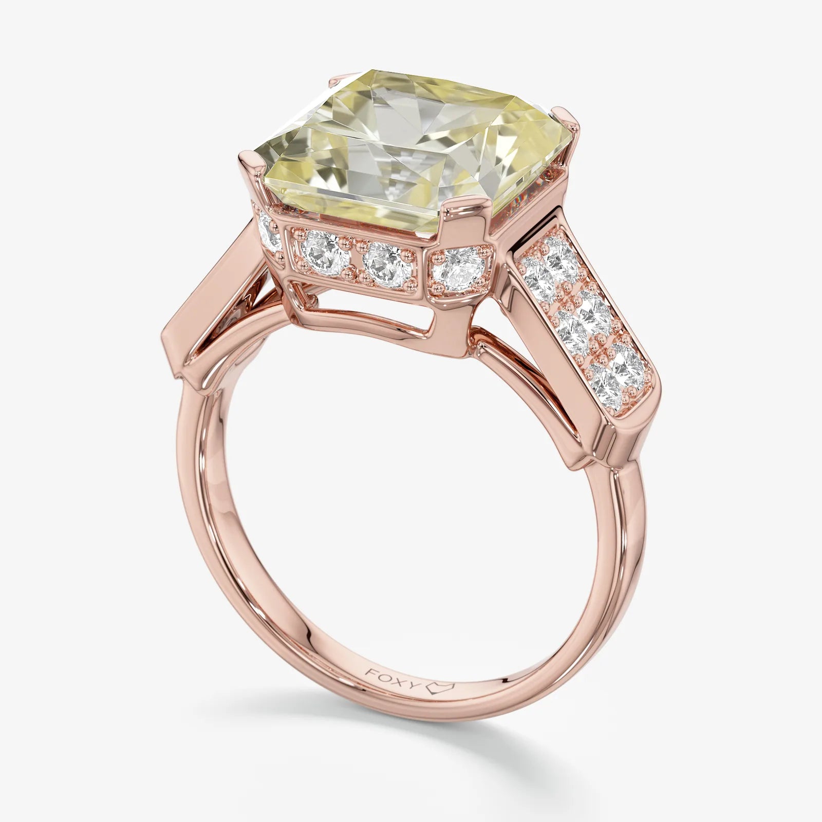Open Moment Asscher Diamond Ring