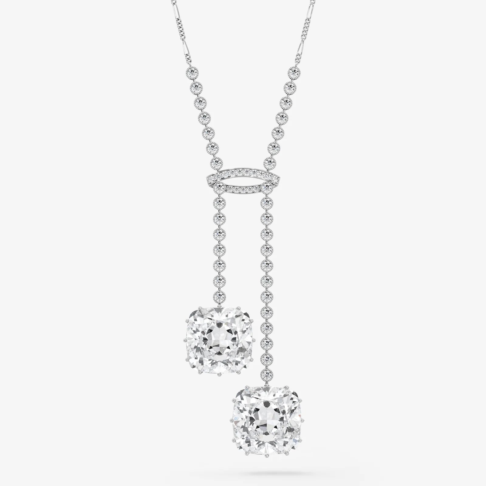 Cushion Twins Pendant Necklace