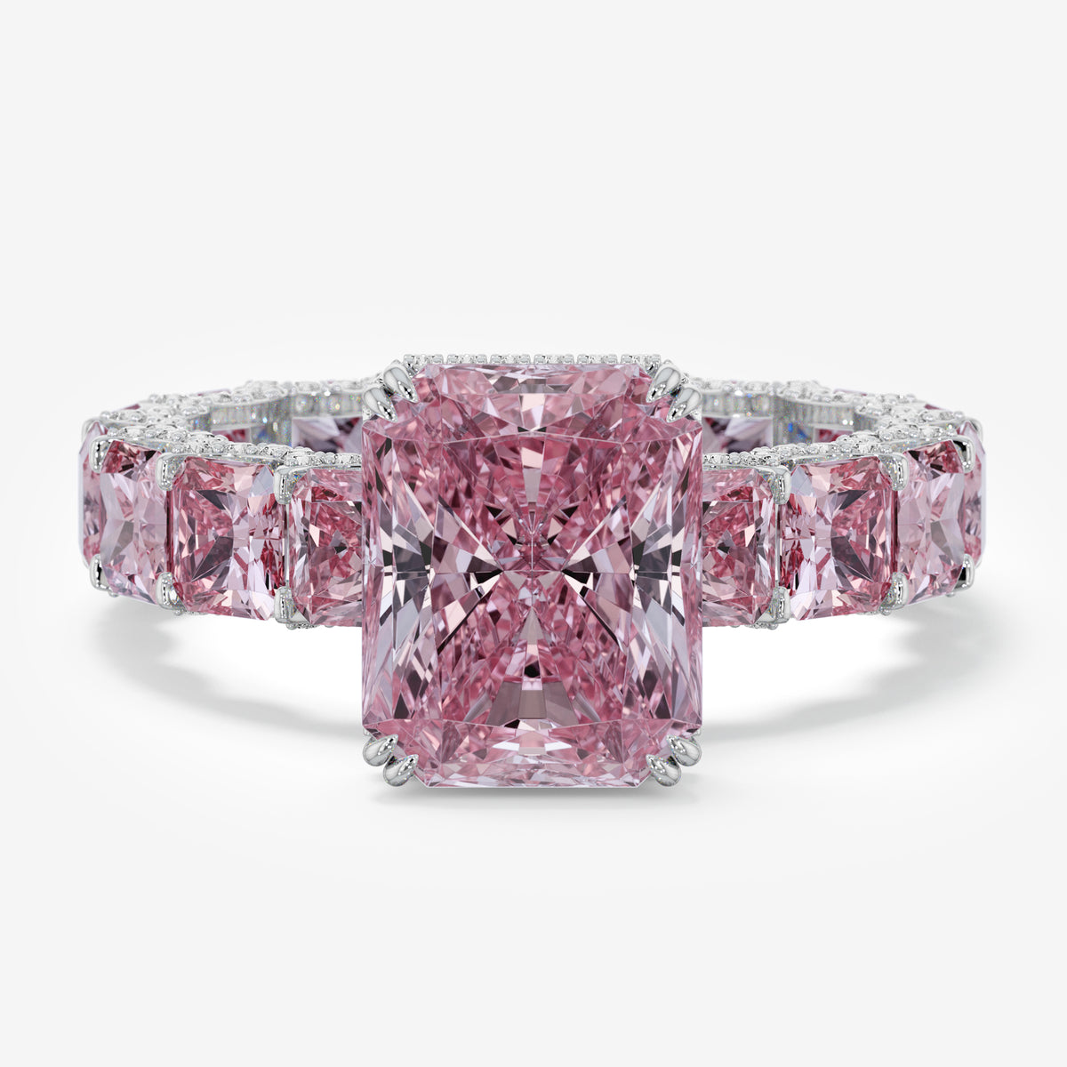 Pretty Serious Radiant Eternity Solitaire Diamond Ring