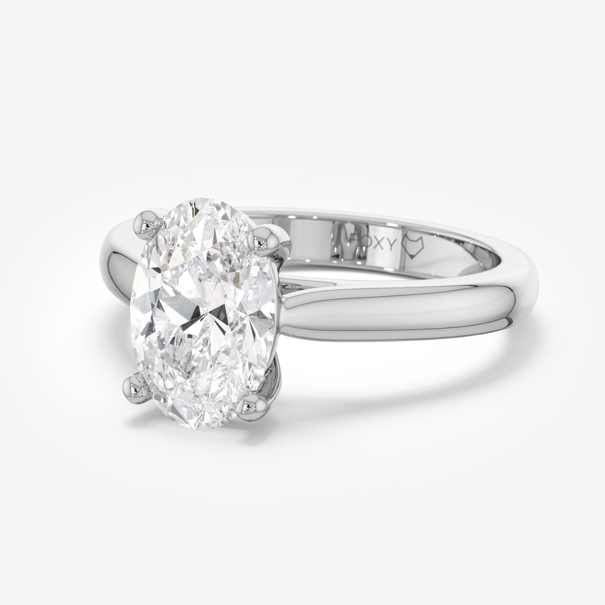 Oval Solitaire Diamond Engagement Ring