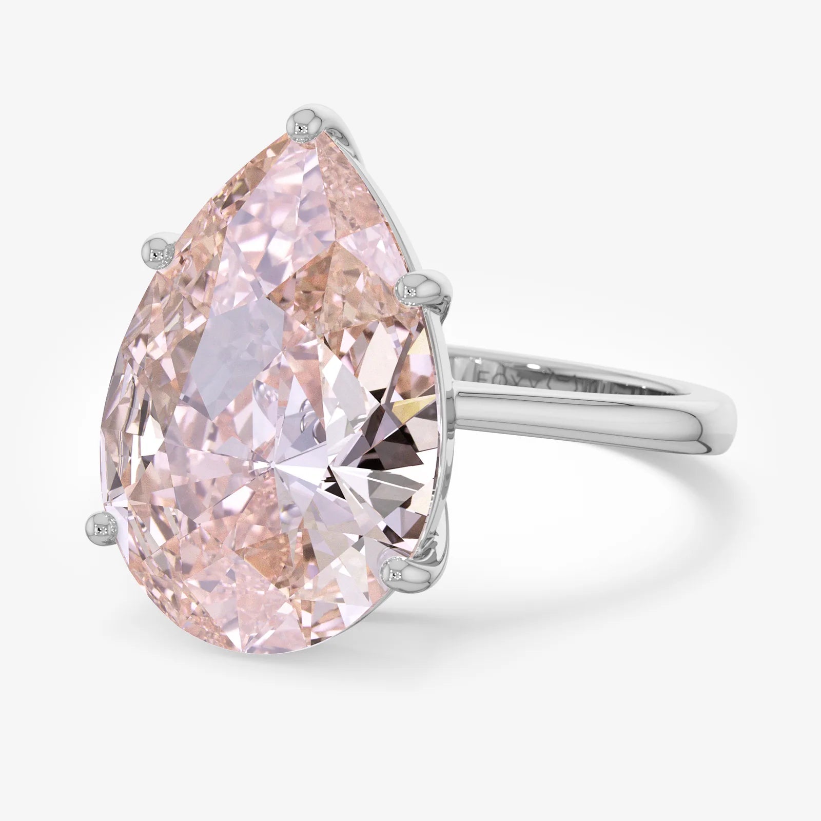Pick Pink Solitaire Pear Diamond Ring