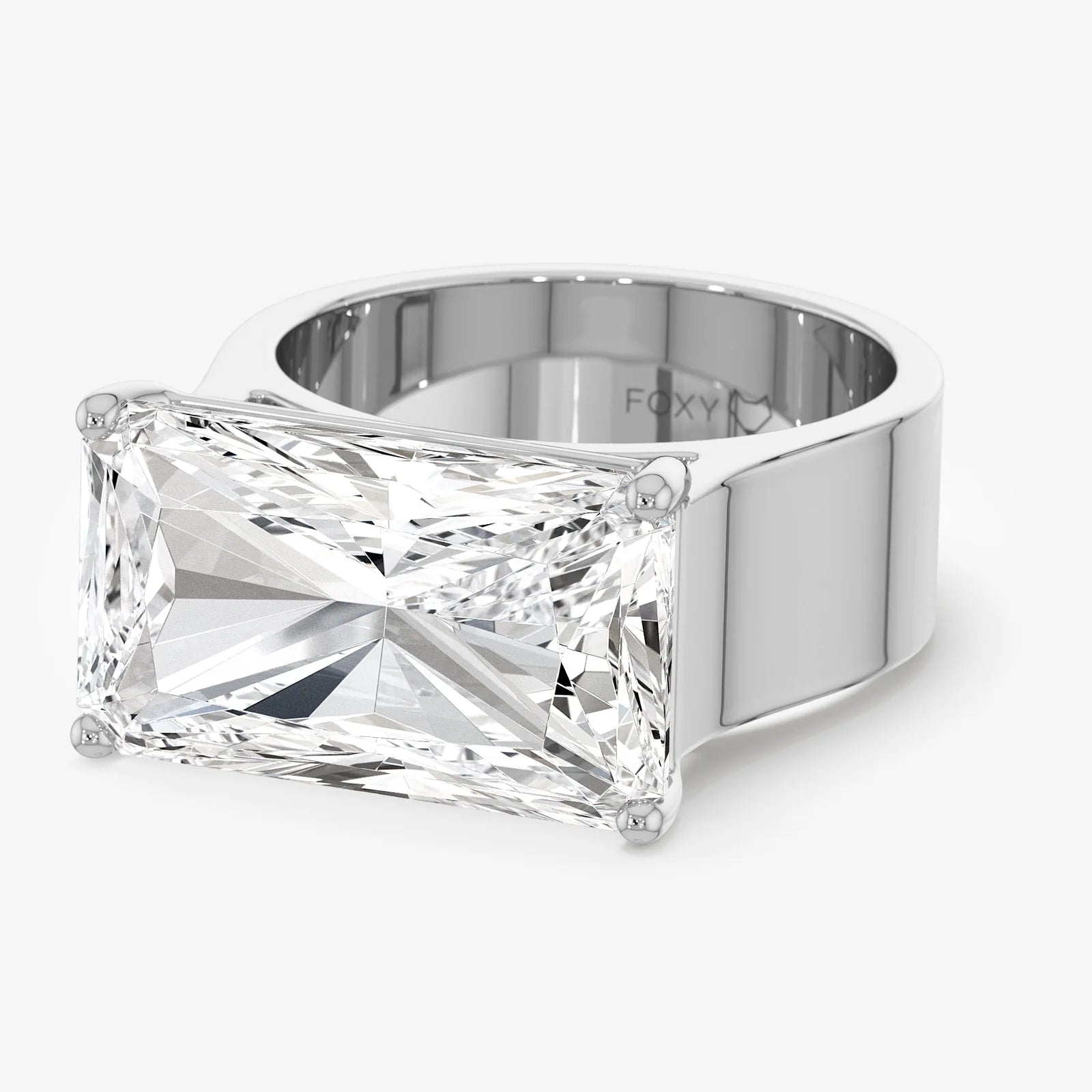 Men's Solitaire Radiant Lab Diamond Ring
