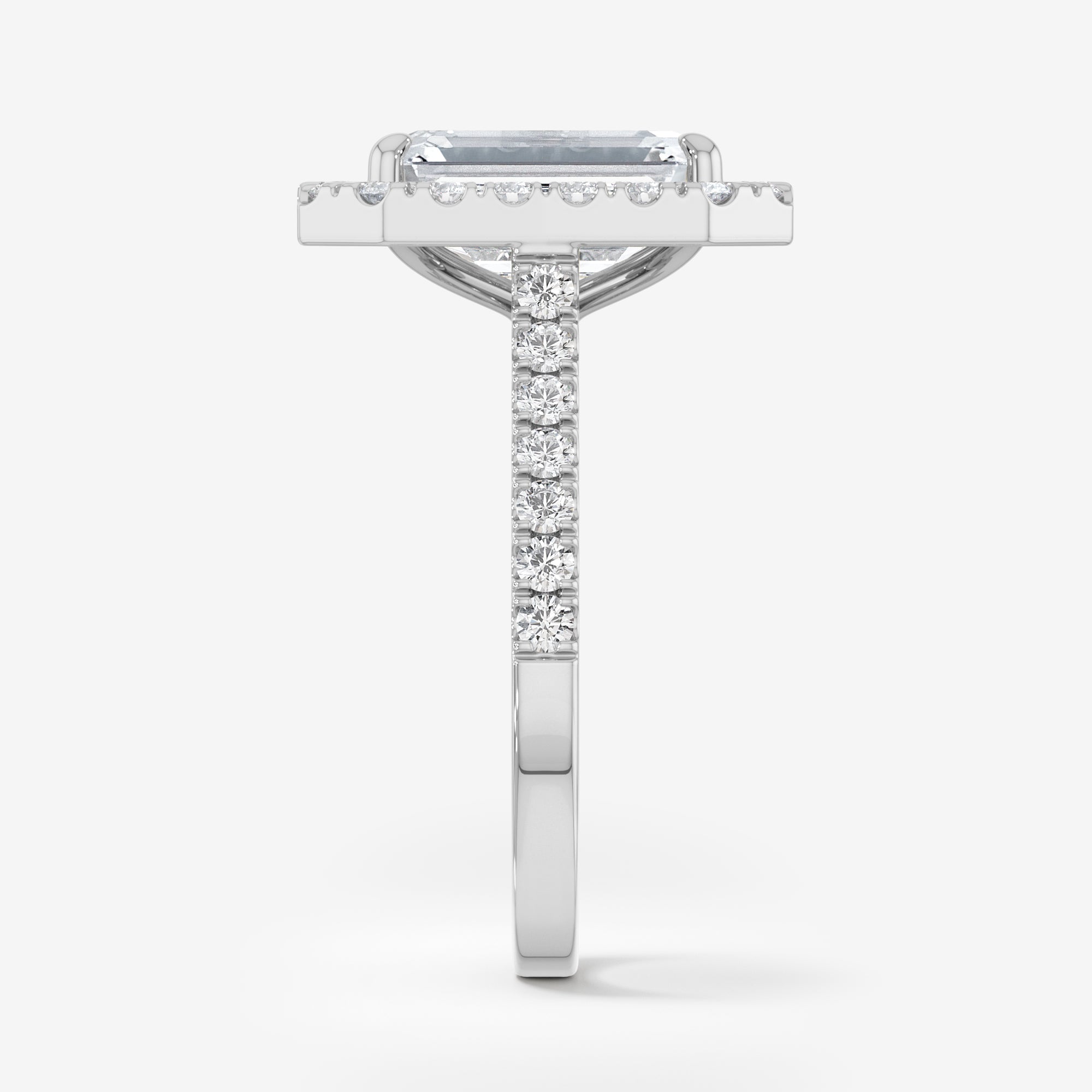 Pavé Diamond Halo Engagement Ring