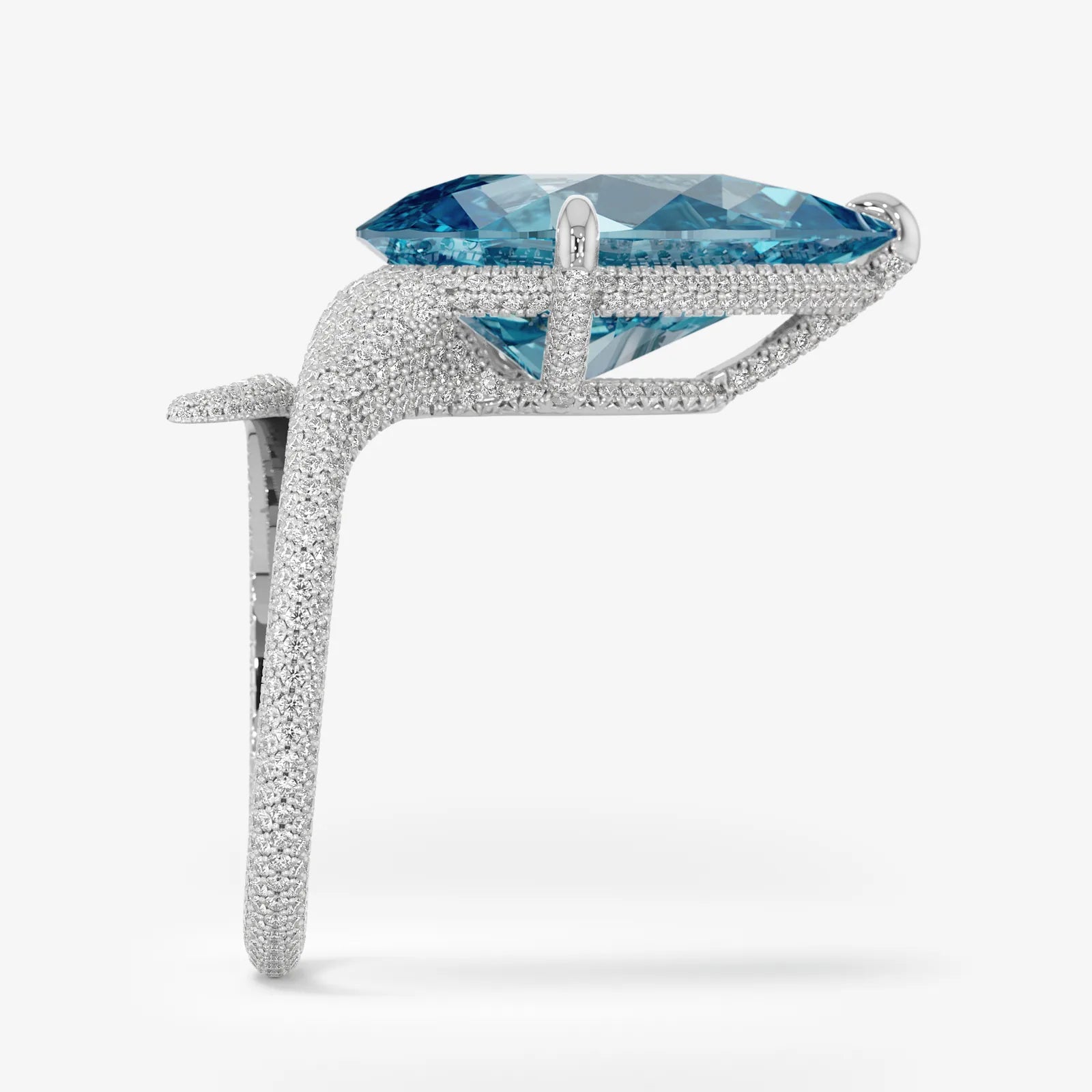 Blue Crush Pear Diamond Ring