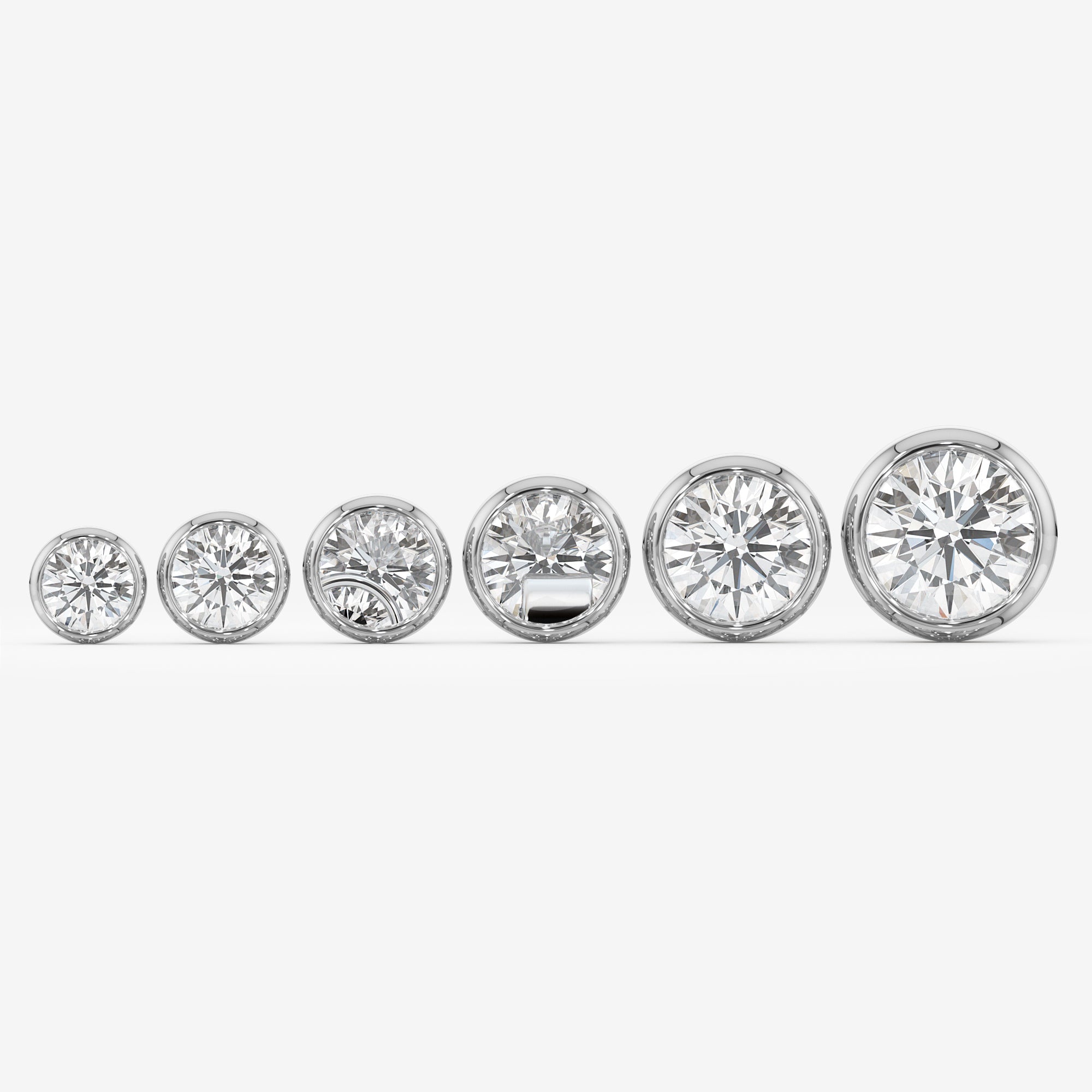 Bezel Solitaire Stud Earrings