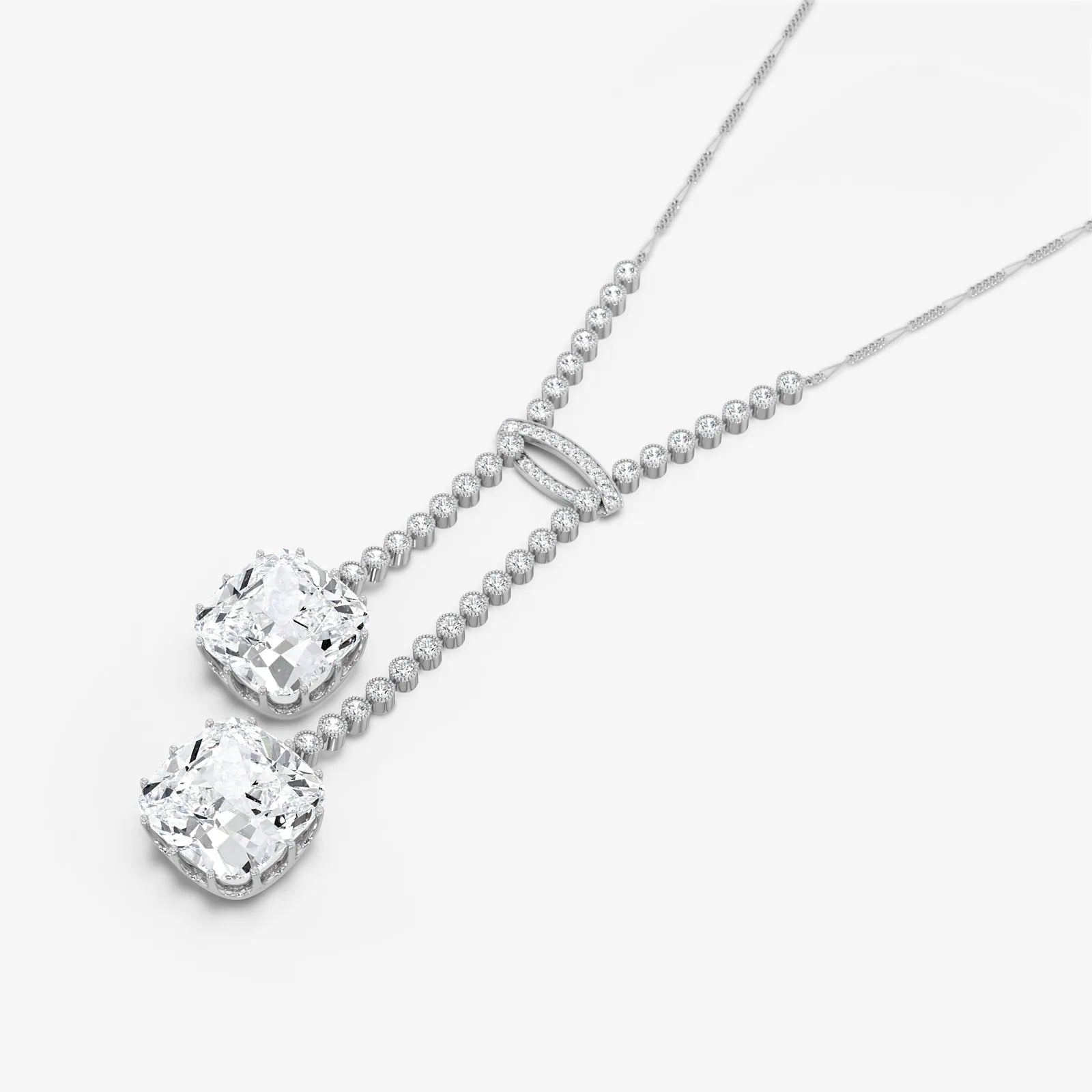 Cushion Twins Pendant Necklace