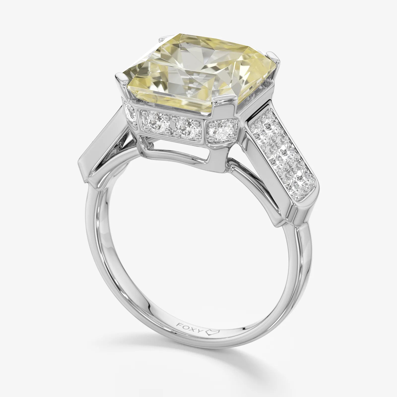 Open Moment Asscher Diamond Ring