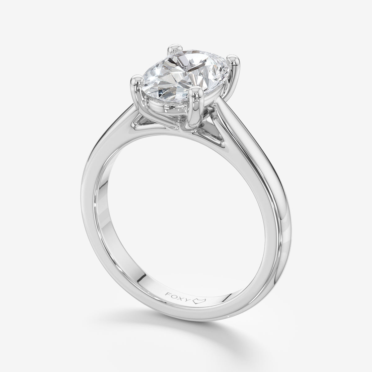 Oval Solitaire Diamond Engagement Ring