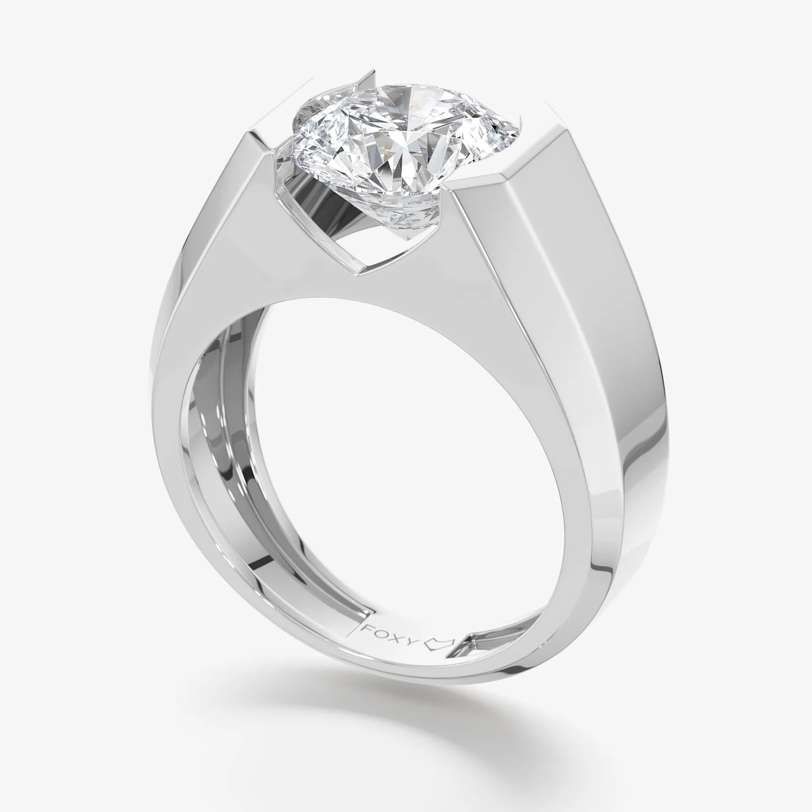 Men's Signet Round Cut Lab Diamond Ring