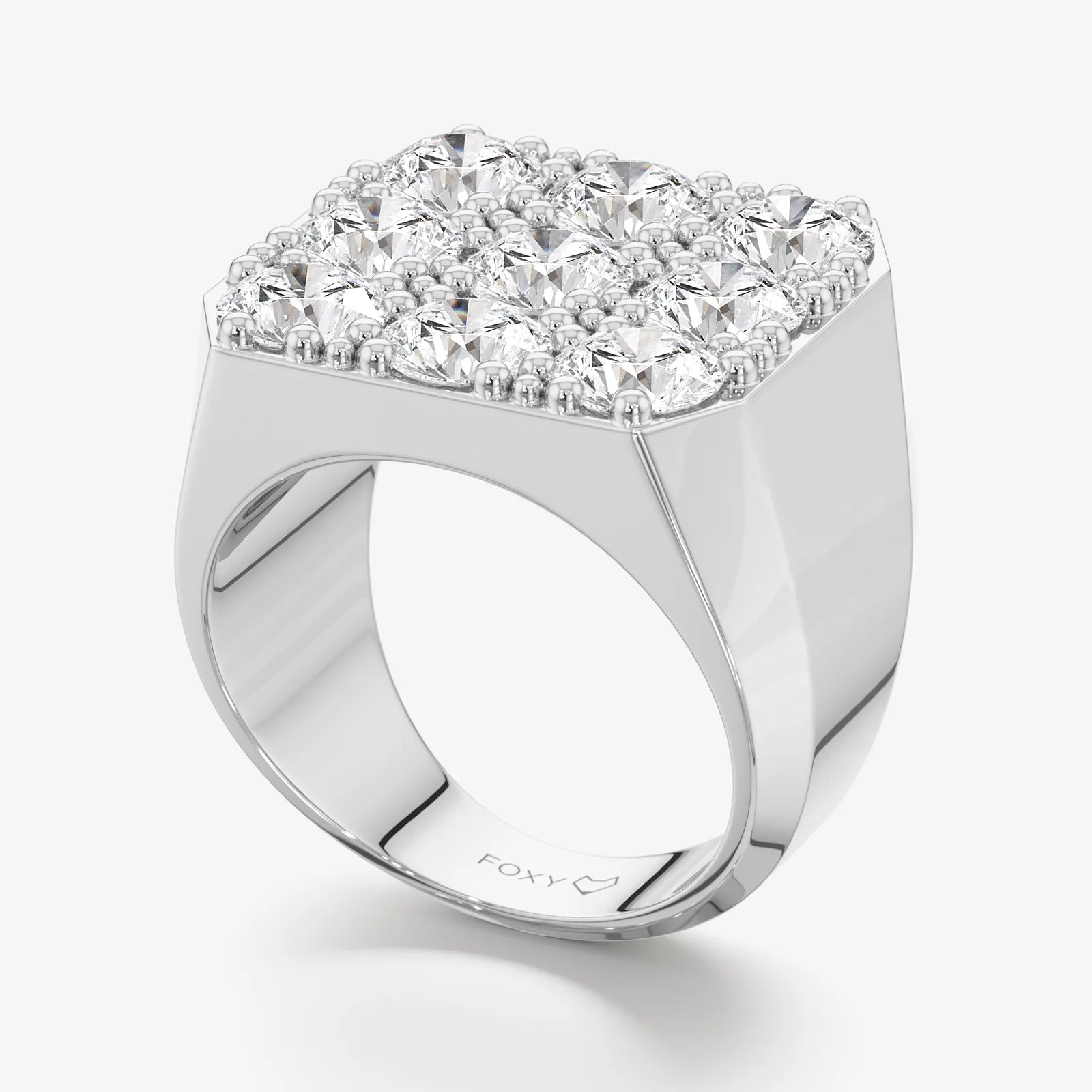 Men's Statement Signet Lab Diamond Ring