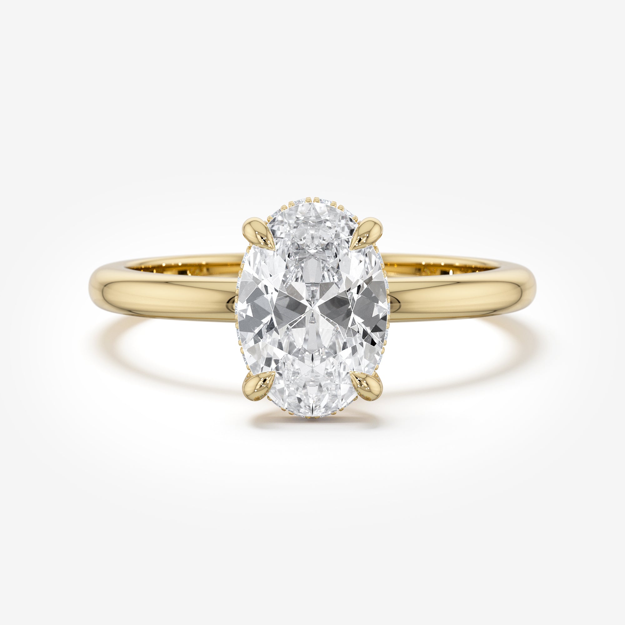 Hidden Halo Solitaire Engagement Ring