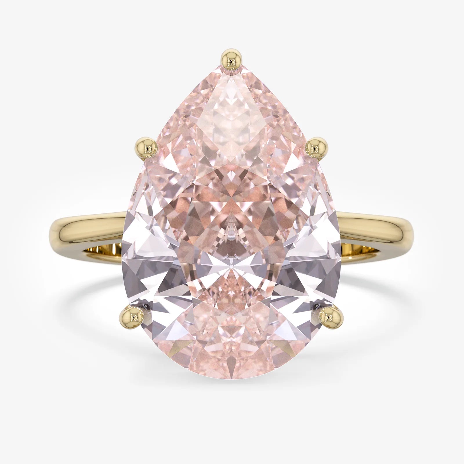 Pick Pink Solitaire Pear Diamond Ring
