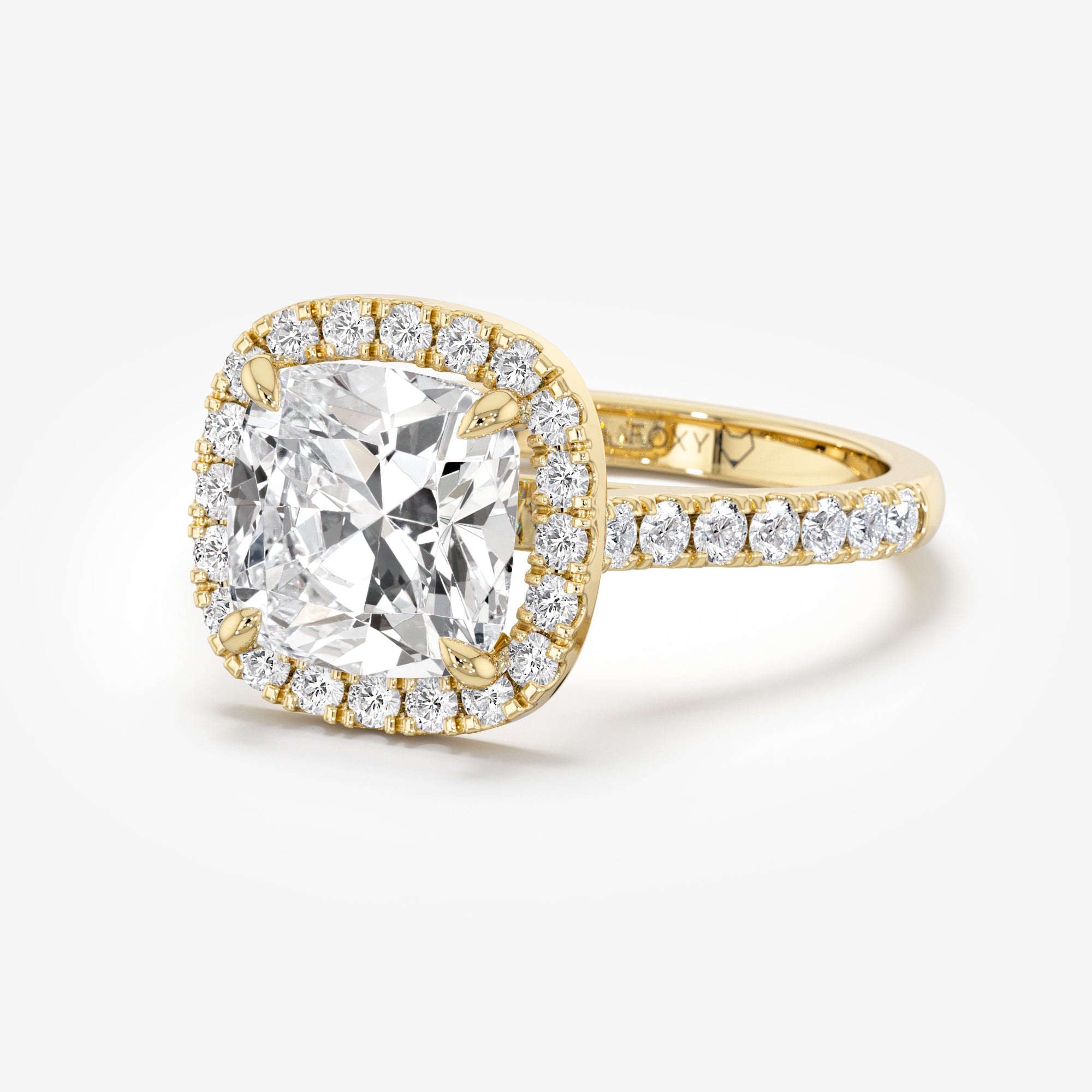 Pavé Diamond Halo Engagement Ring