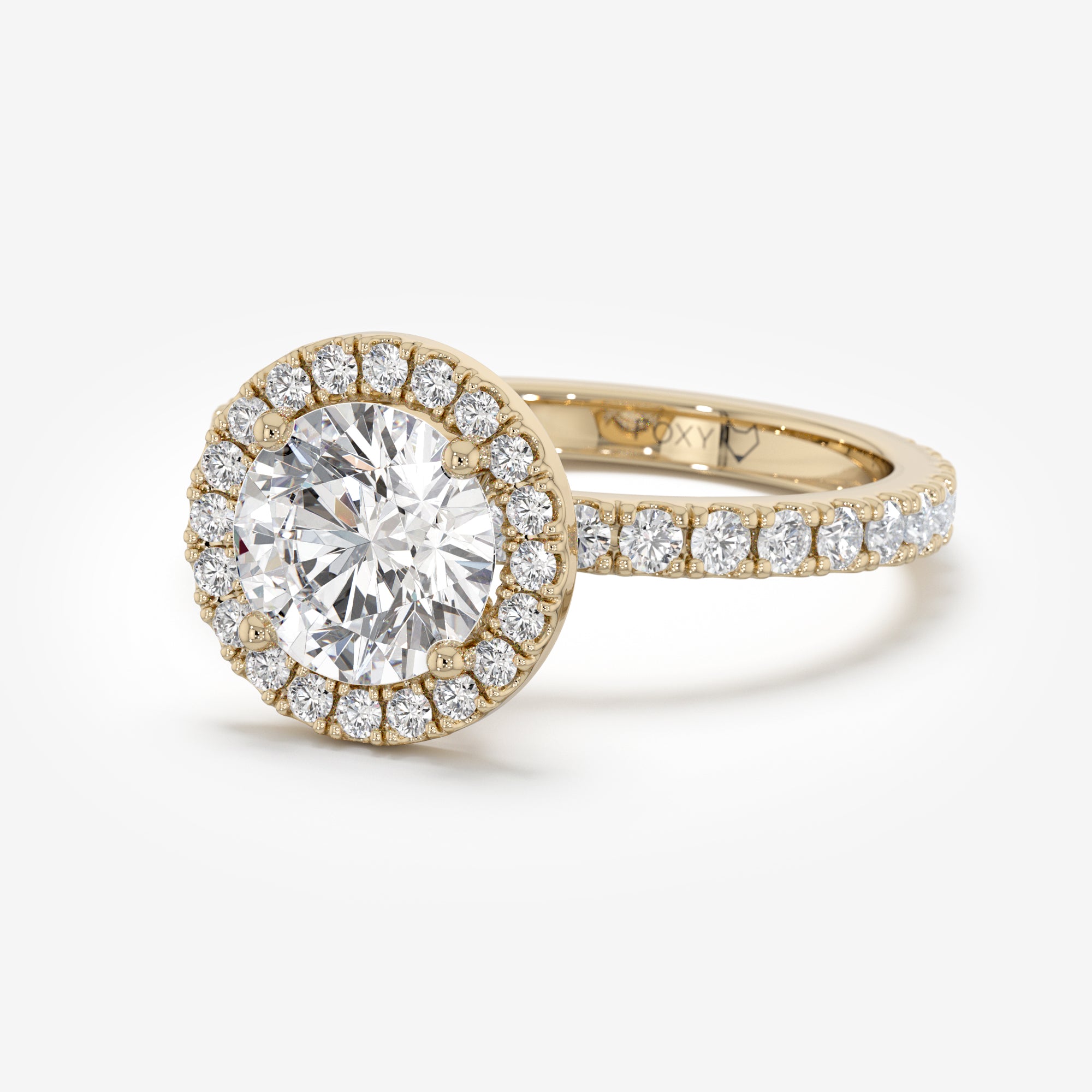 Pavé Diamond Halo Engagement Ring