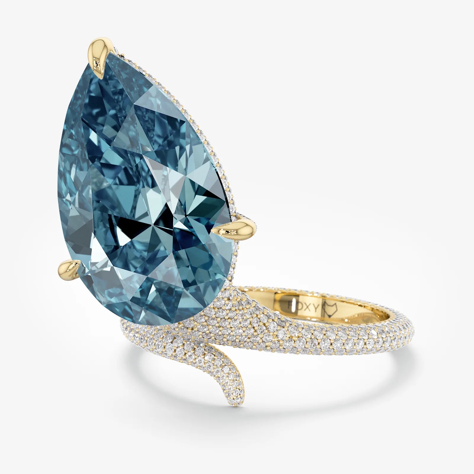 Blue Crush Pear Diamond Ring