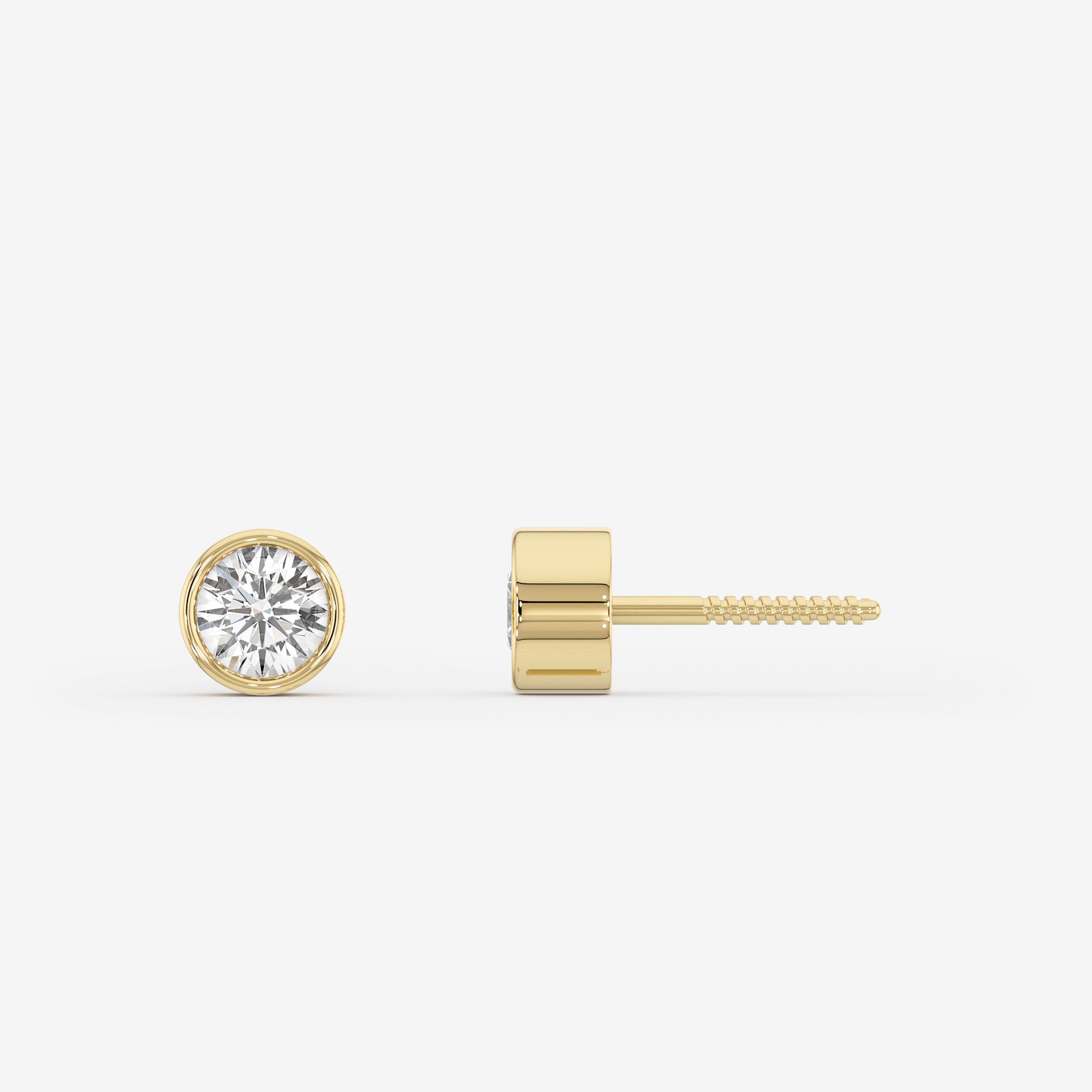 Bezel Solitaire Stud Earrings