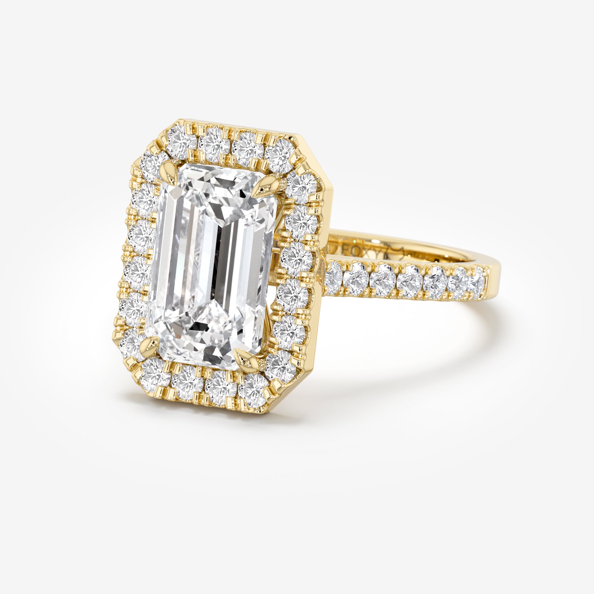 Pavé Diamond Halo Engagement Ring