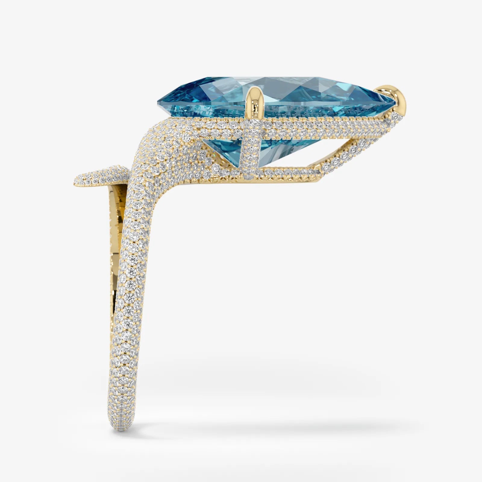 Blue Crush Pear Diamond Ring