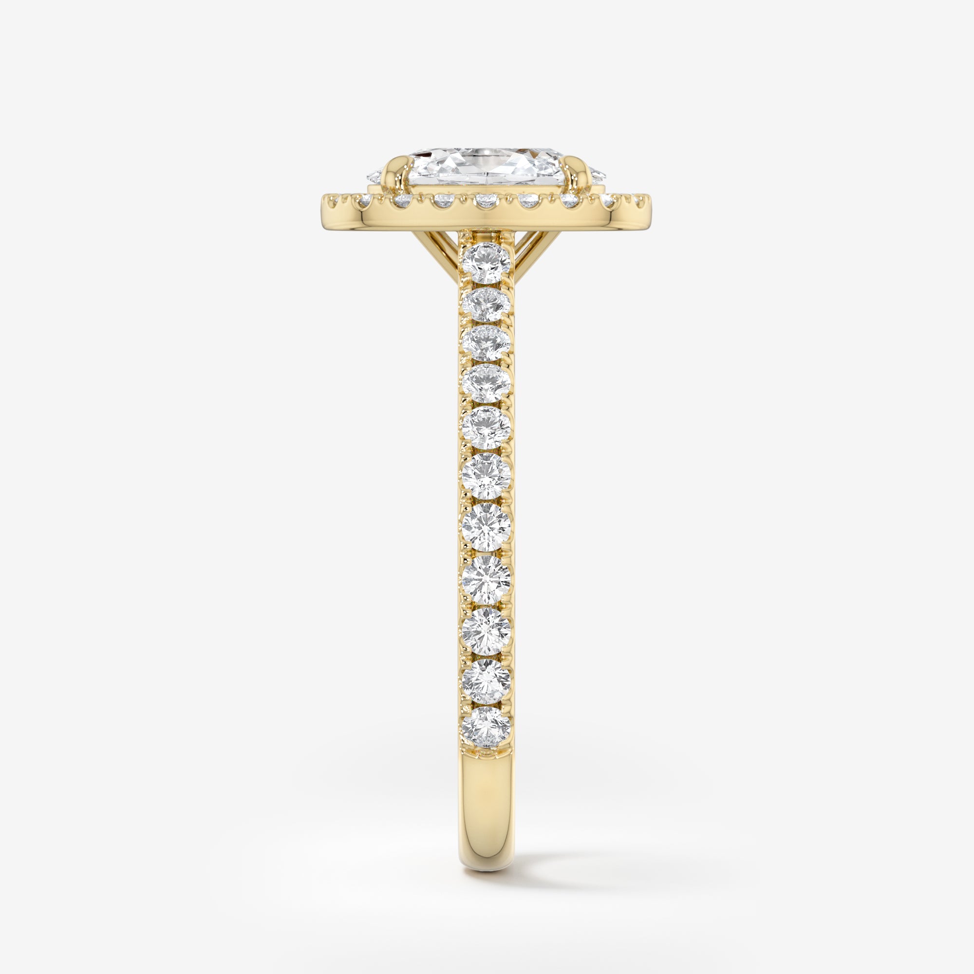 Pavé Diamond Halo Engagement Ring