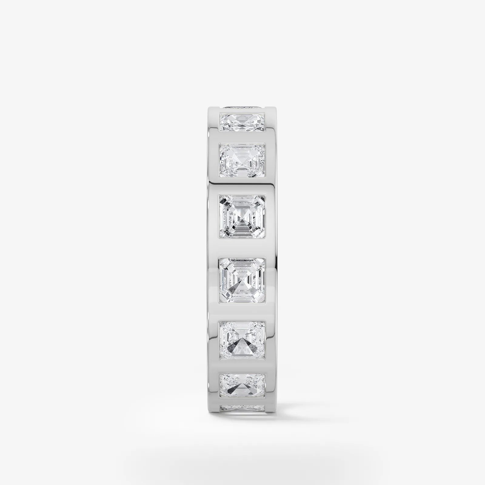 Men's Asscher Cut Lab Diamond Wedding Ring