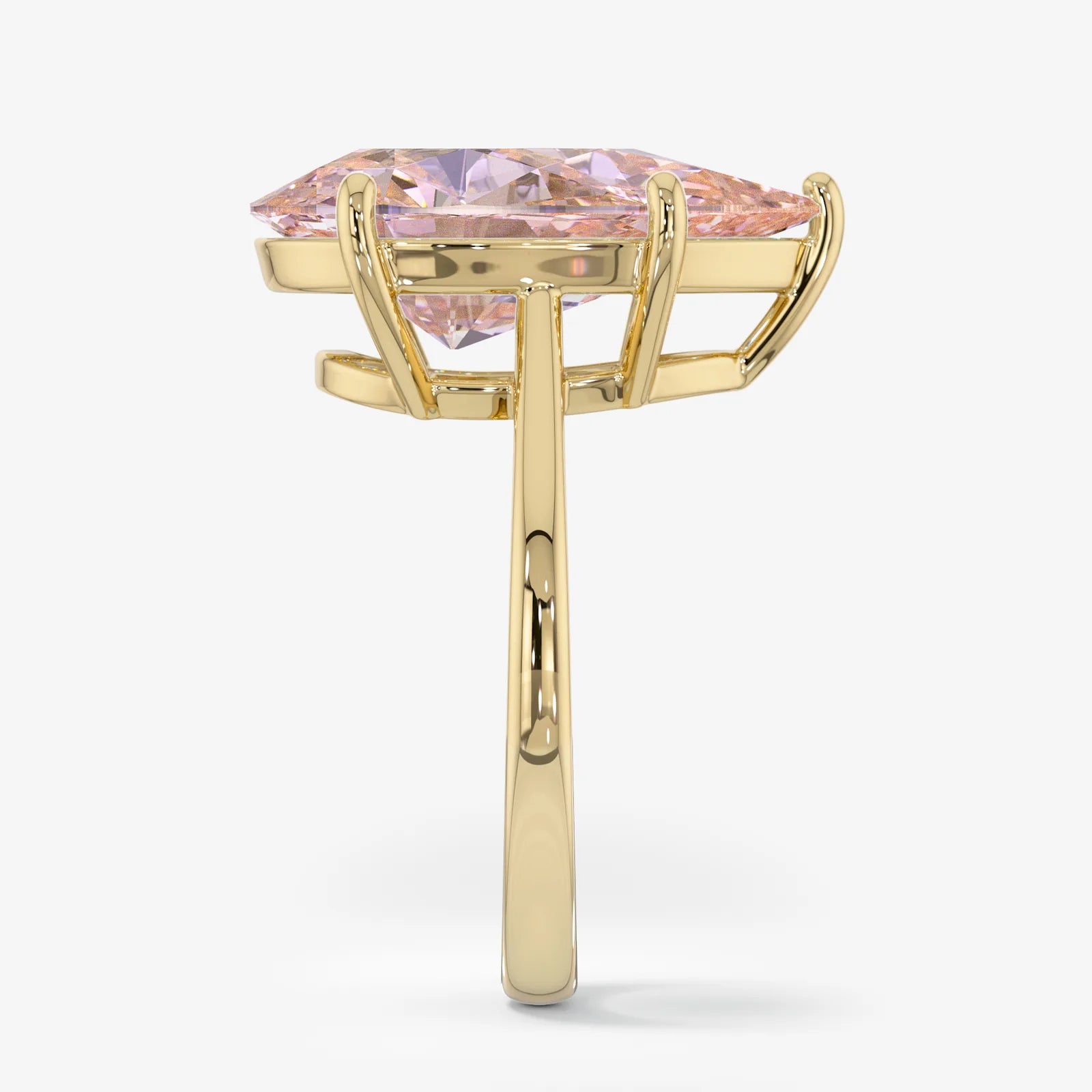 Pick Pink Solitaire Pear Diamond Ring