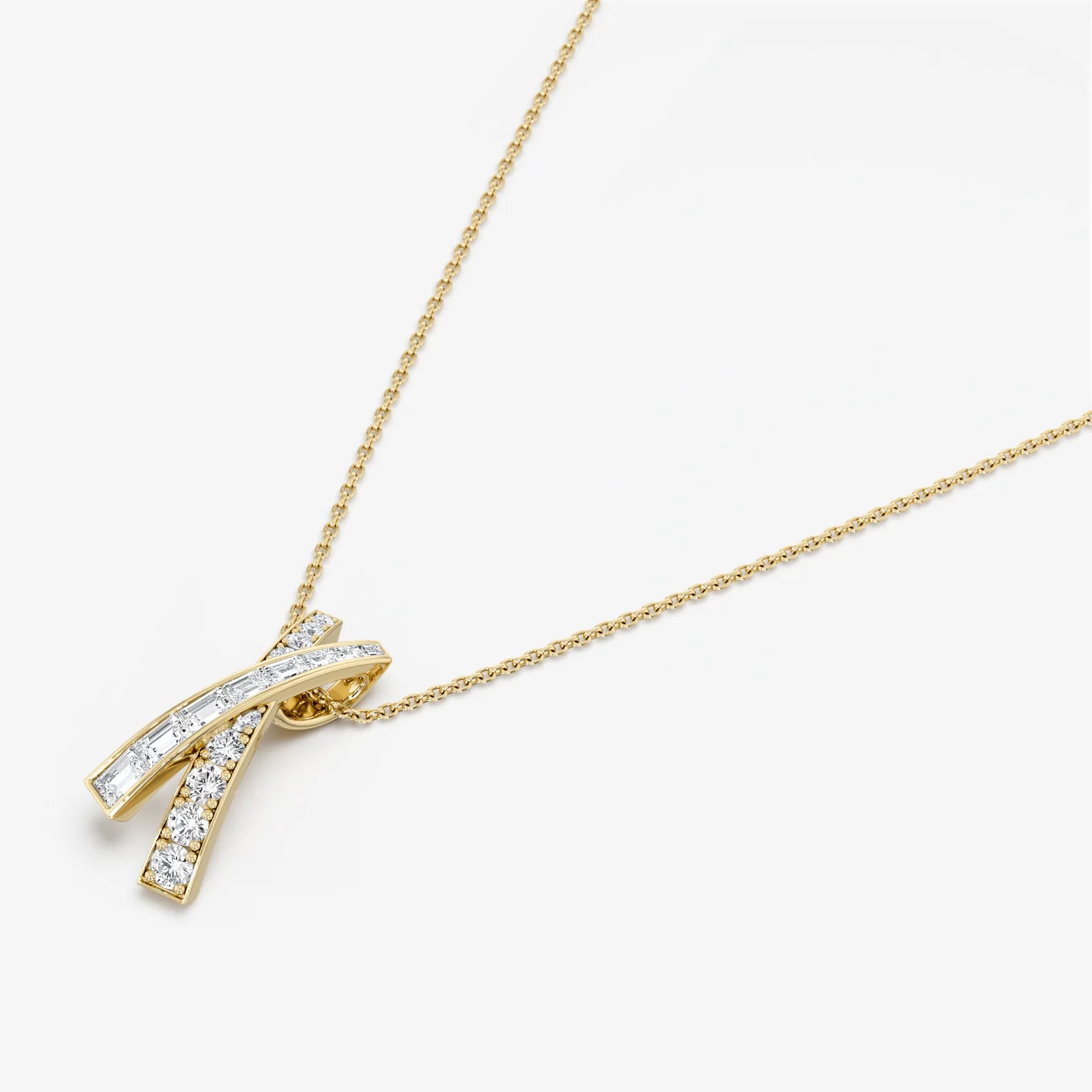 Cross Twist Pendant Necklace