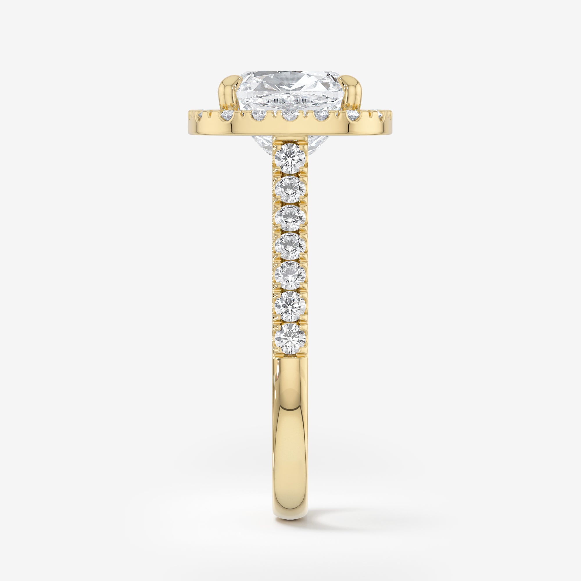 Pavé Diamond Halo Engagement Ring