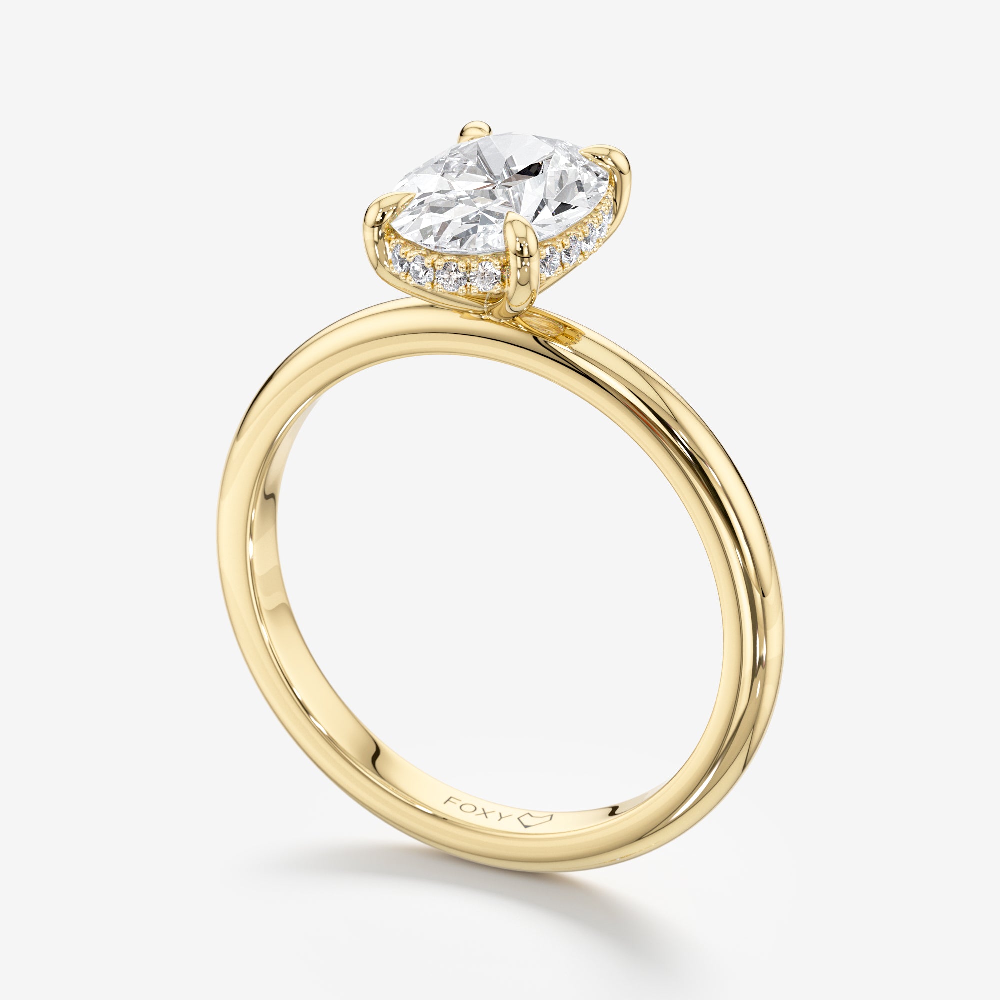 Hidden Halo Solitaire Engagement Ring