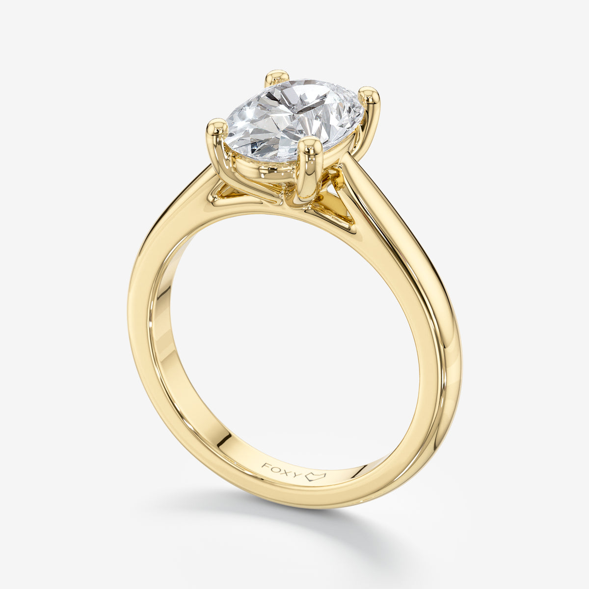 Oval Solitaire Diamond Engagement Ring