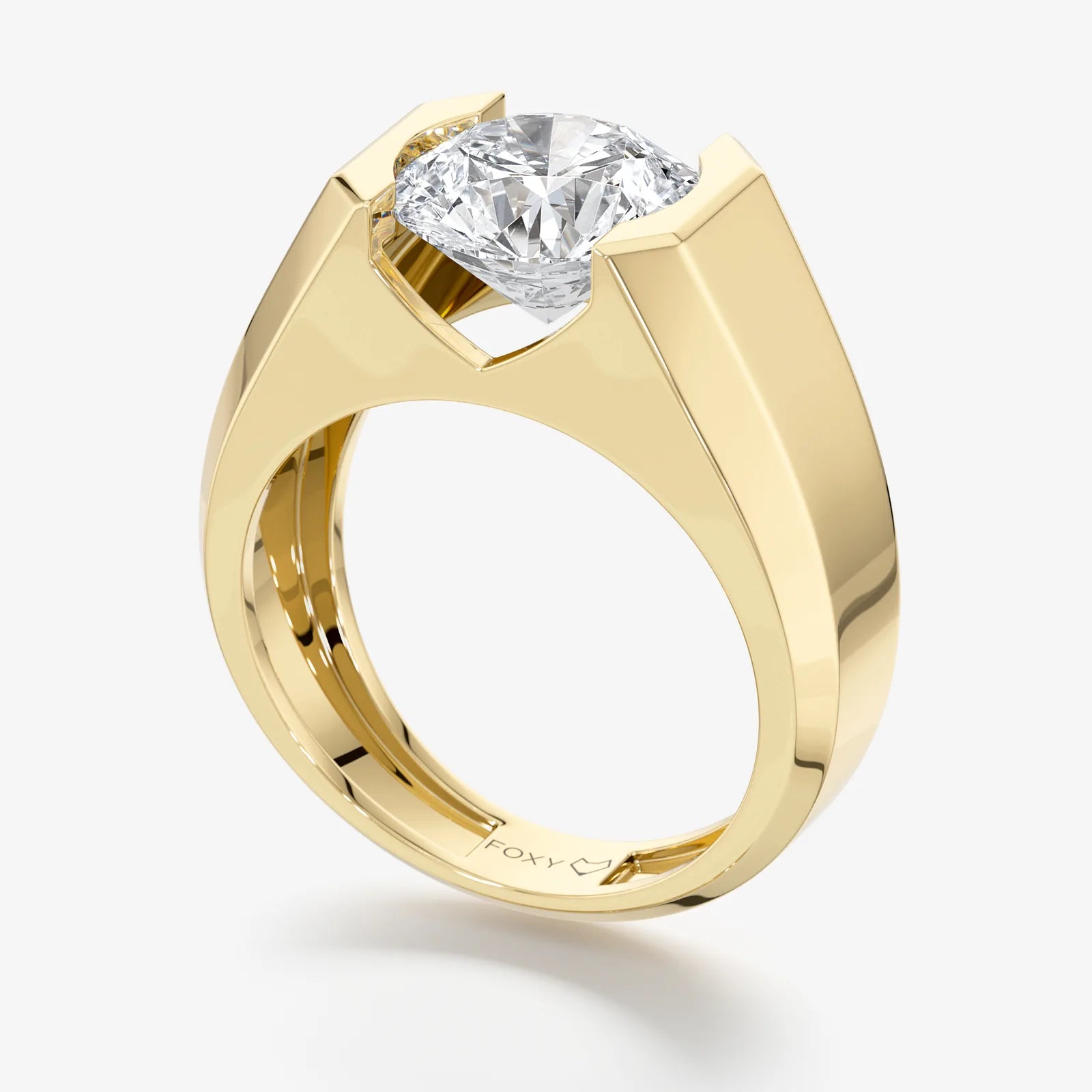 Men's Signet Round Cut Lab Diamond Ring