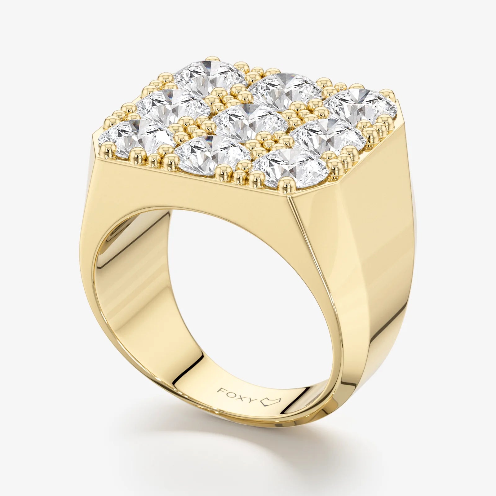 Men's Statement Signet Lab Diamond Ring